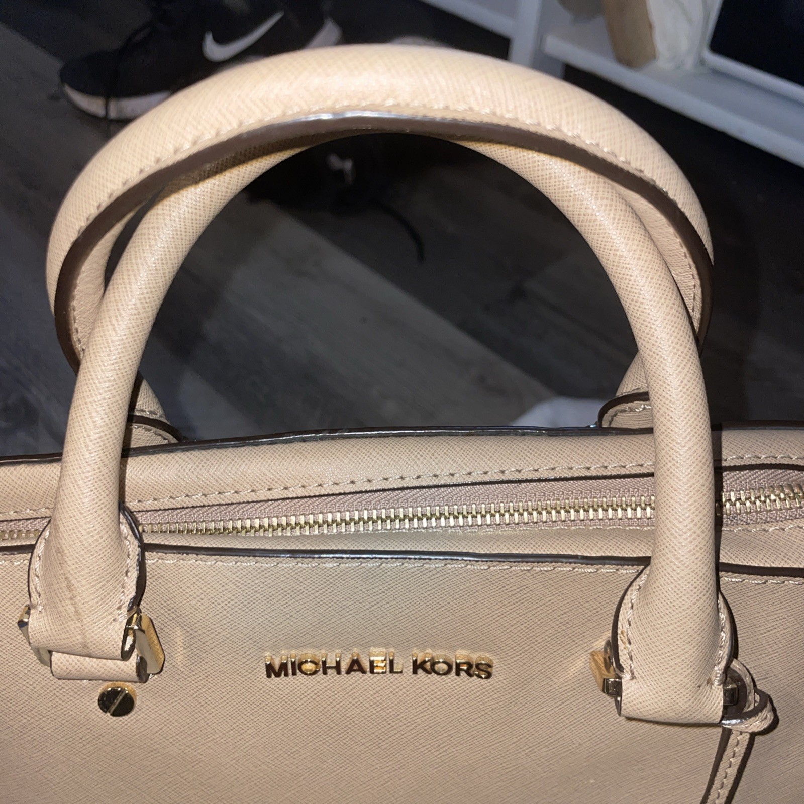 MICHAEL KORS SAVANNAH Tan LARGE SATCHEL LEATHER NWOT msrp: $398