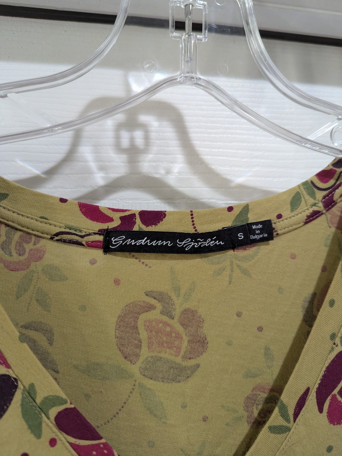 Gudrun Sjoden Knit Jersey Cotton Green Dress Floral Women’s Small