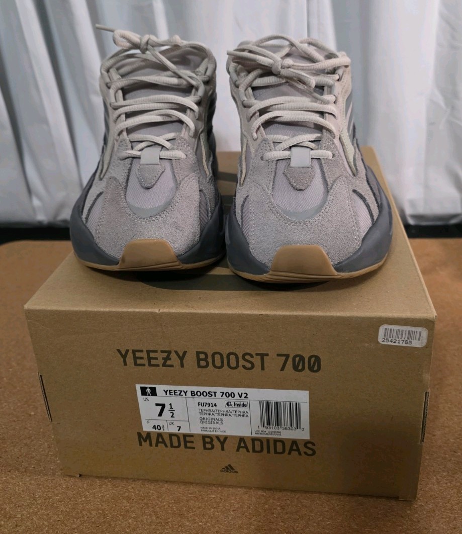 Adidas Yeezy Boost 700 V2 7.5 Tephra Gray Suede Low Top Sneakers FU7914