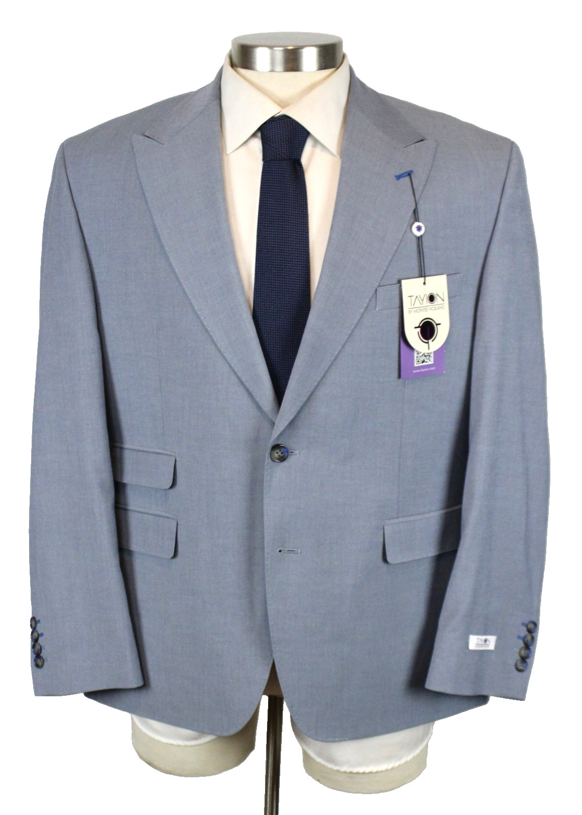 Tayion Suit Jacket 42 S Mens Classic Fit Light Blue Peak Blazer Sport Coat $360