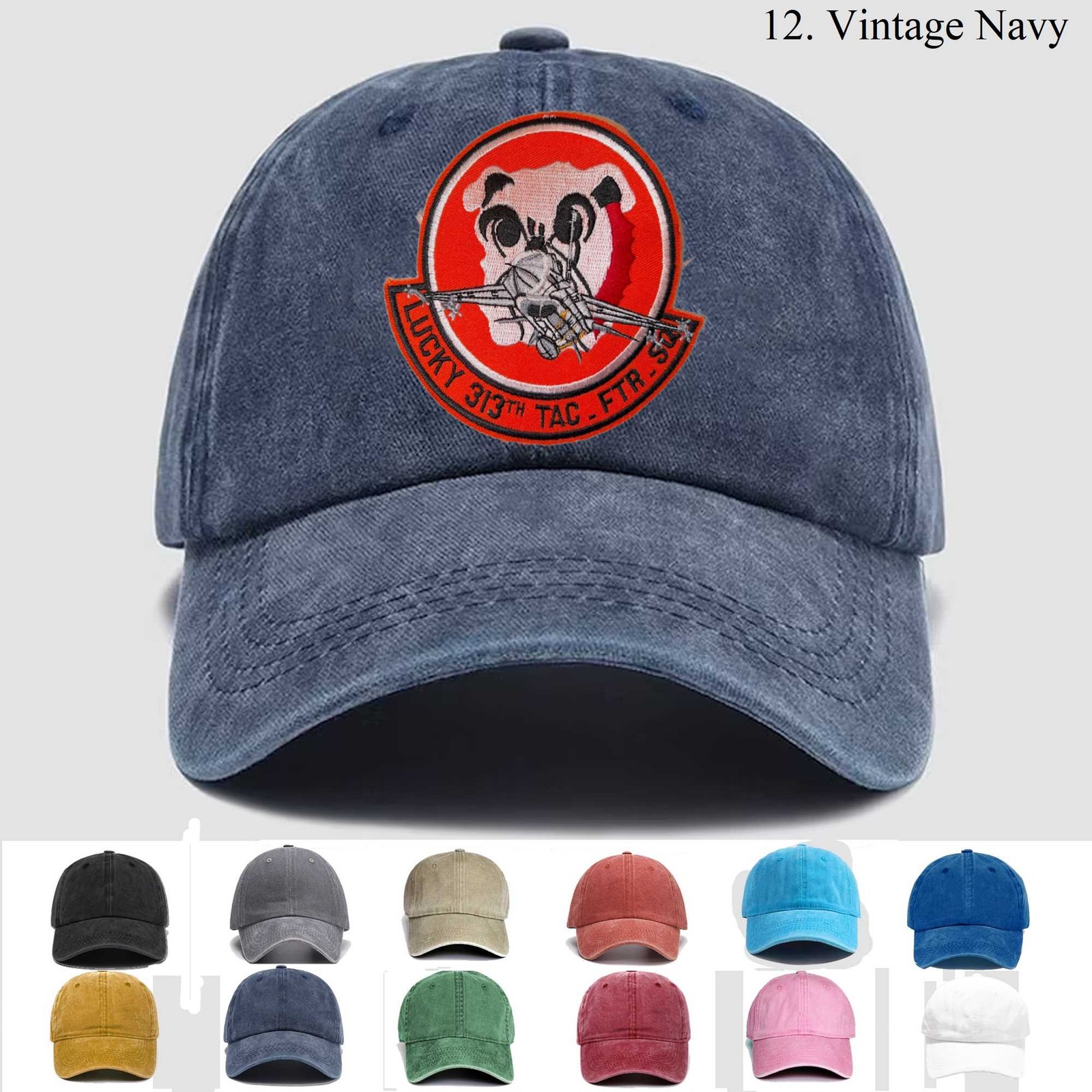 Customized Embroidered Hat 313th Tactical Fighter Squadron, Trucker Hat,