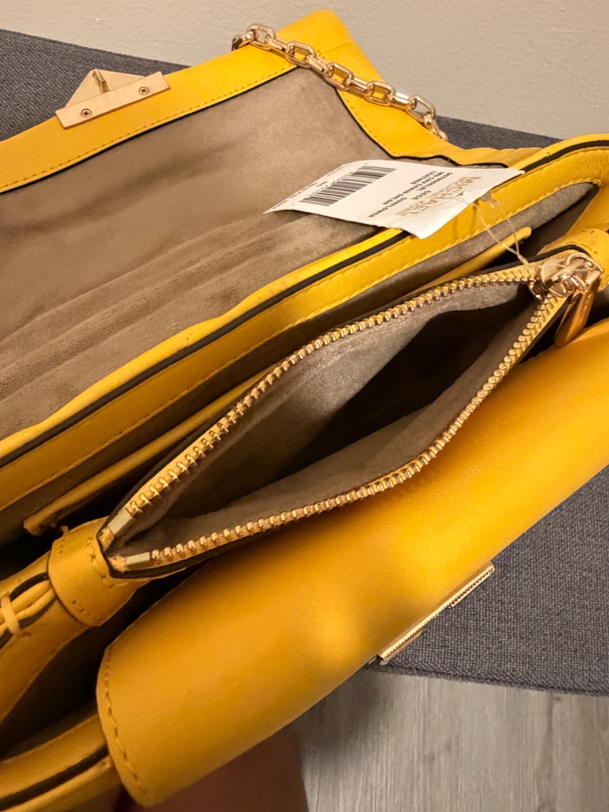 Michael Kors Cece Medium Convertible Chain Shoulder Bag Sunflower Yellow Leather