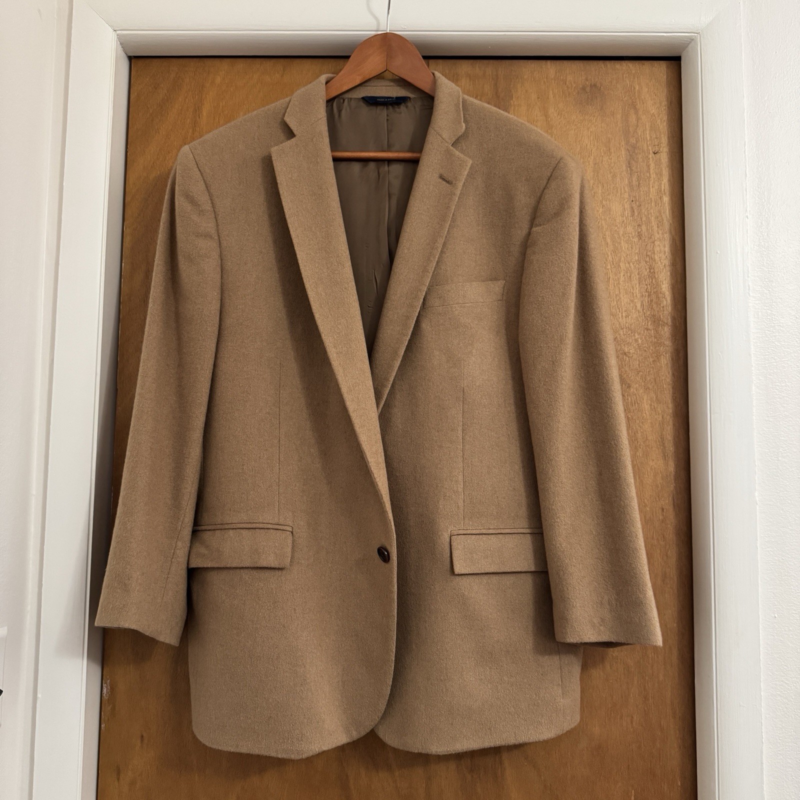 Brooks Brothers Camel Hair Sport Coat Jacket Tollegno 1900 Fitzgerald Fit 46R