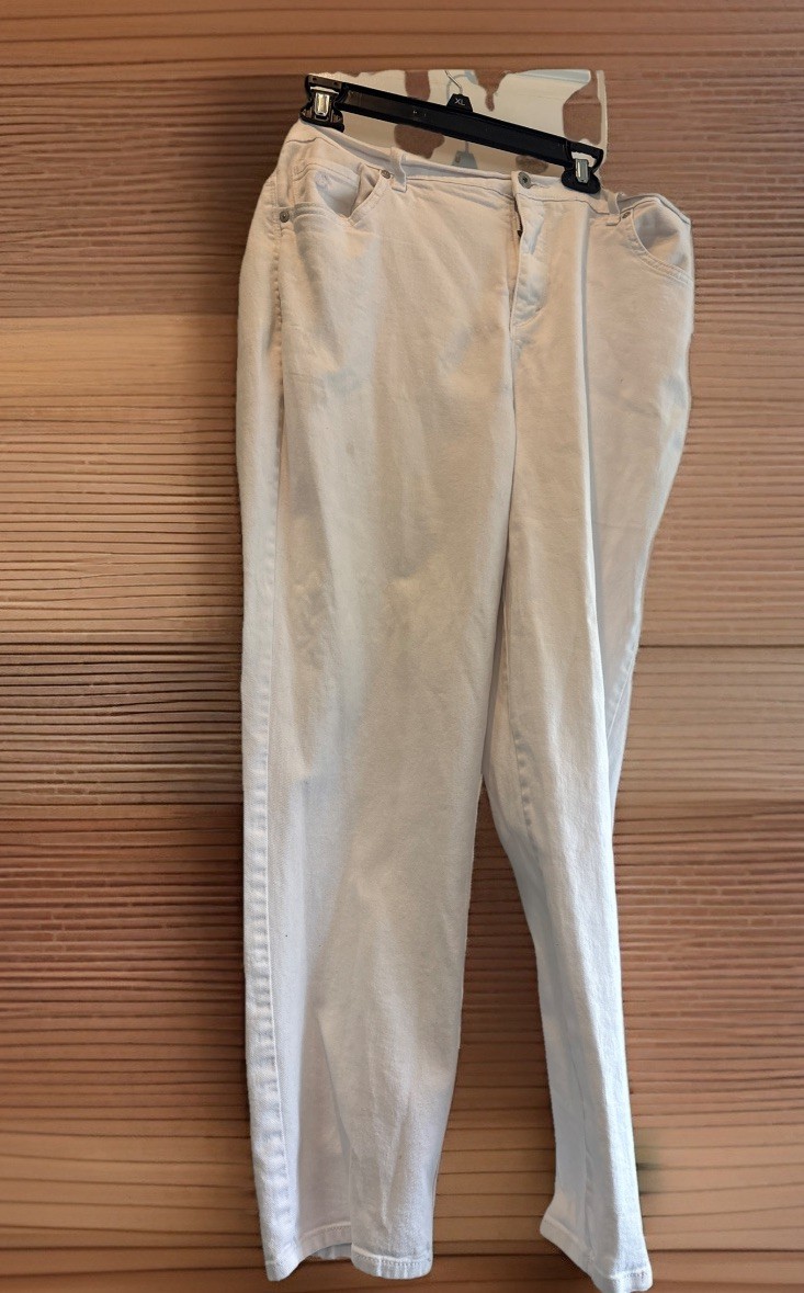 Gloria Vanderbilt White Denim Jeans Women’s 16 W