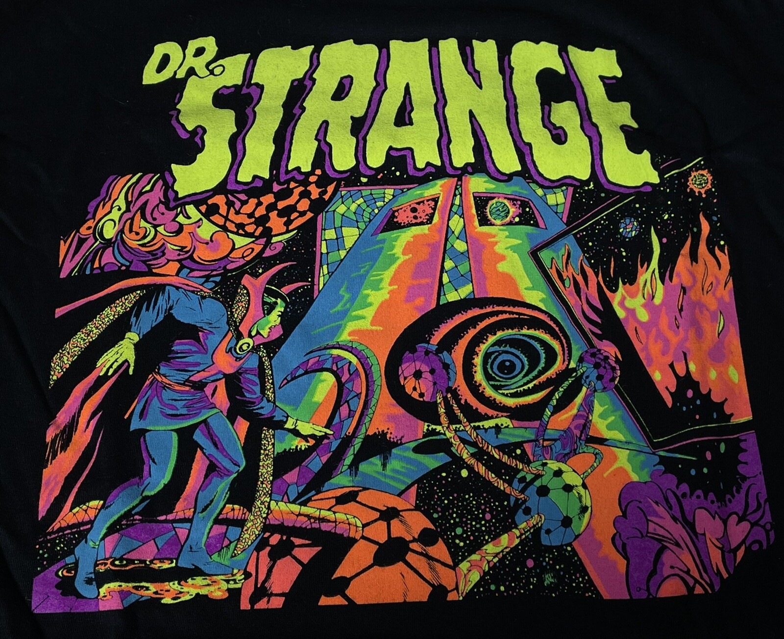 Doctor Strange 60’s Marvel Comics Black Light Psychedelic T-Shirt NEW