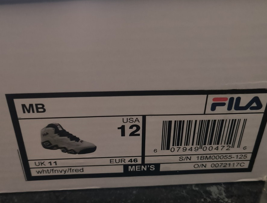 ​FILA MB Jamal Mashburn Men’s Size 12 White/Fila Navy/Fila Red