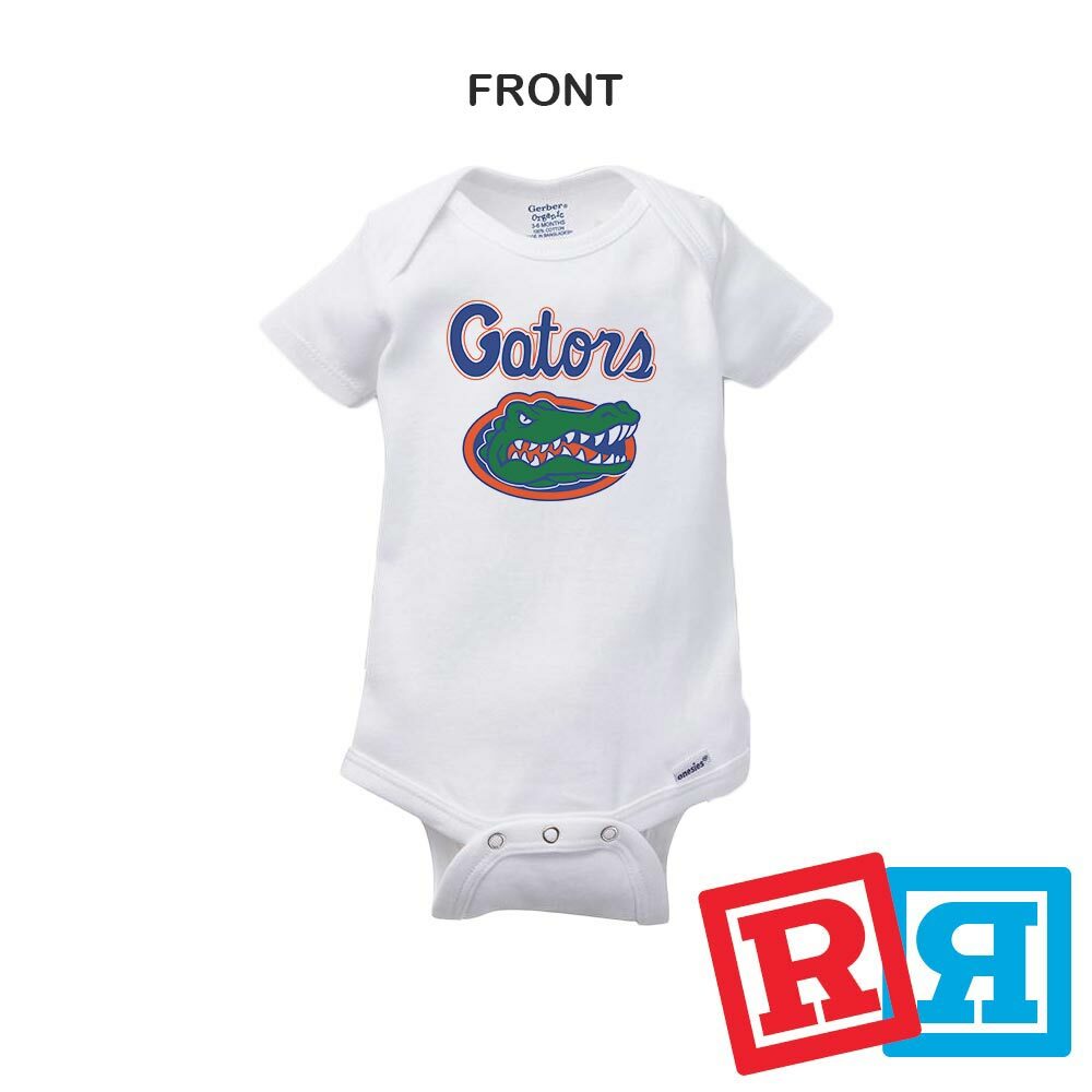 Personalized Florida Gators Gerber Baby Onesie® Cotton White Custom Bodysuit