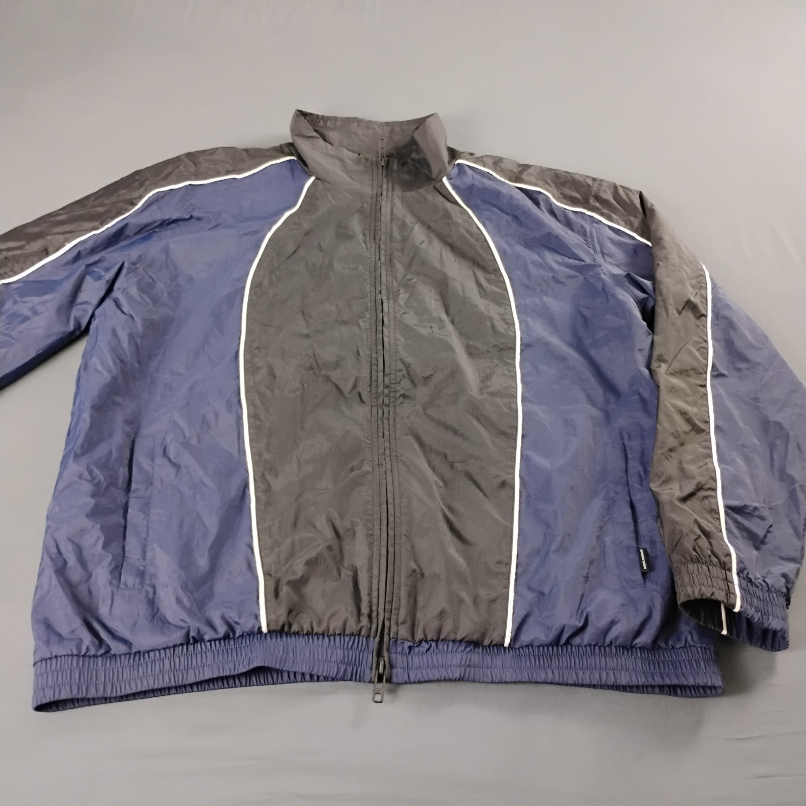 Under Armour Men Best Track Jacket Full Zip Size L Black/Blue Elastic Waistband