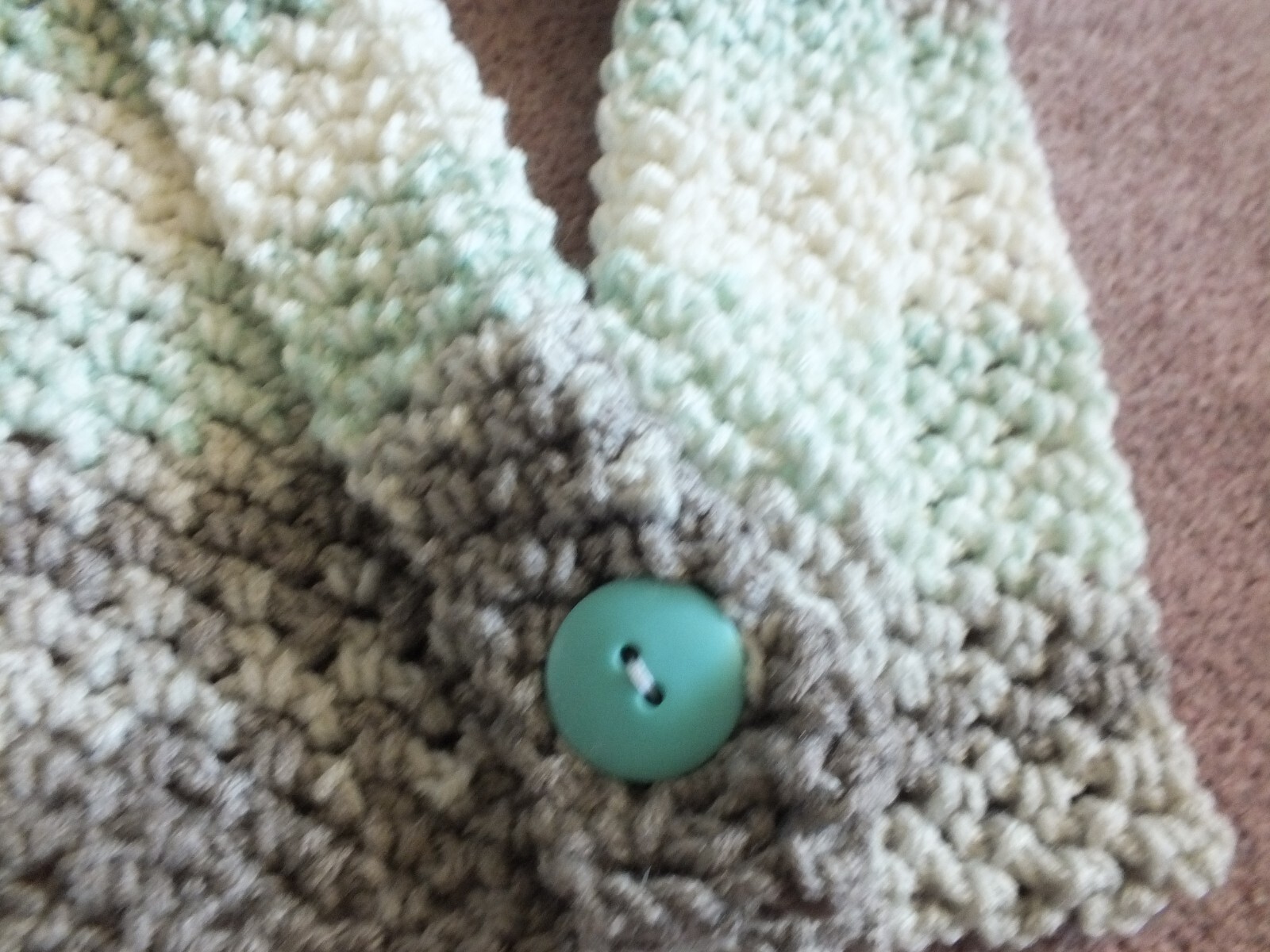Beautiful New Handmade Crochet Cowl Scarf Button Accent Snap Closure 30″