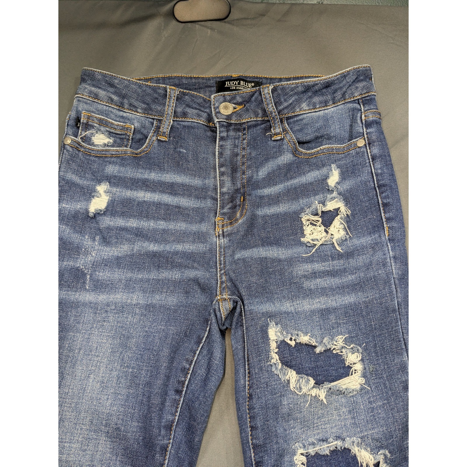 Judy Blue Skinny Fit Distressed Jeans Medium Wash Denim Womens 5/27 JB8864