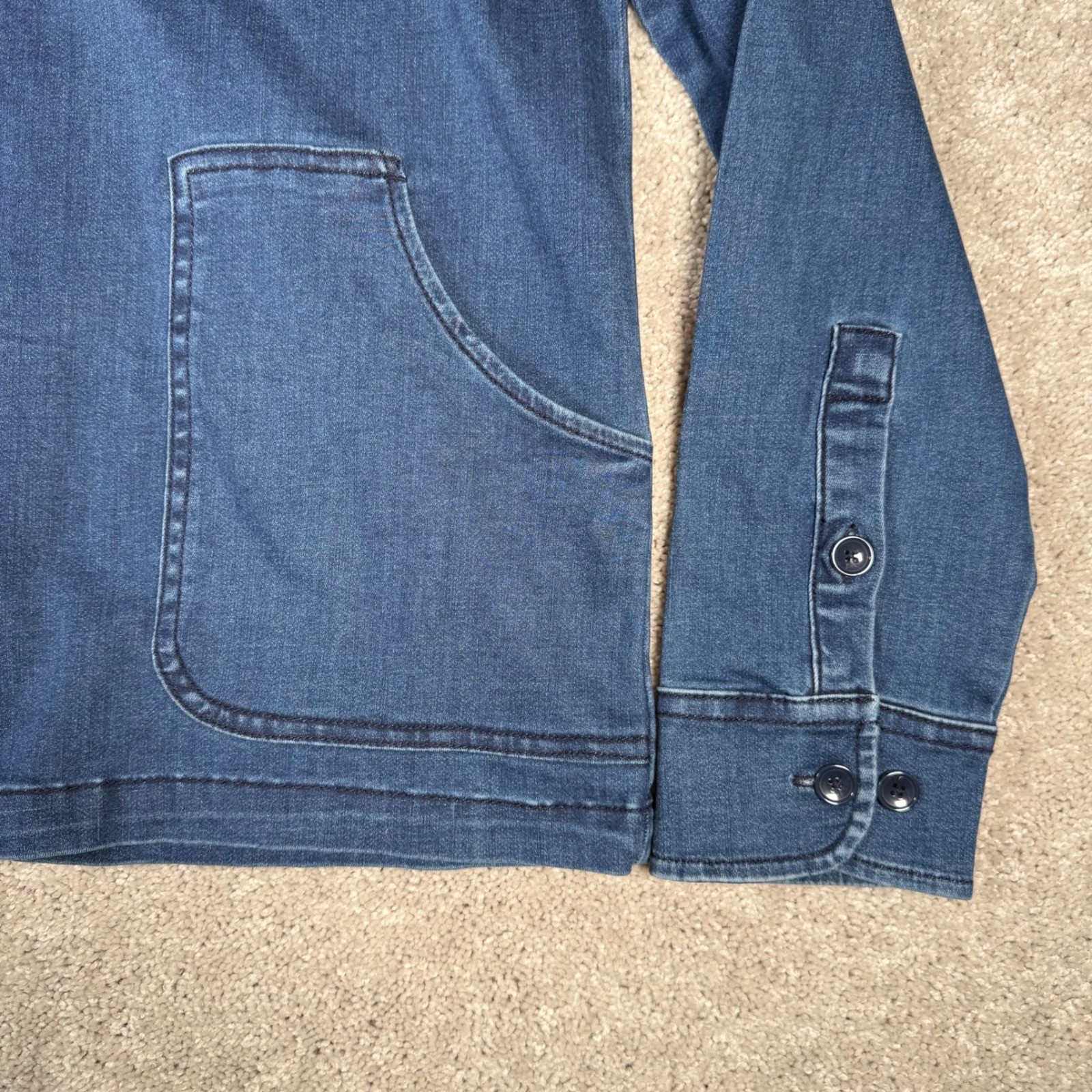 NWT Folk Nelson Men’s L Denim Chore Jacket Blue Corduroy Collar Workwear Coat