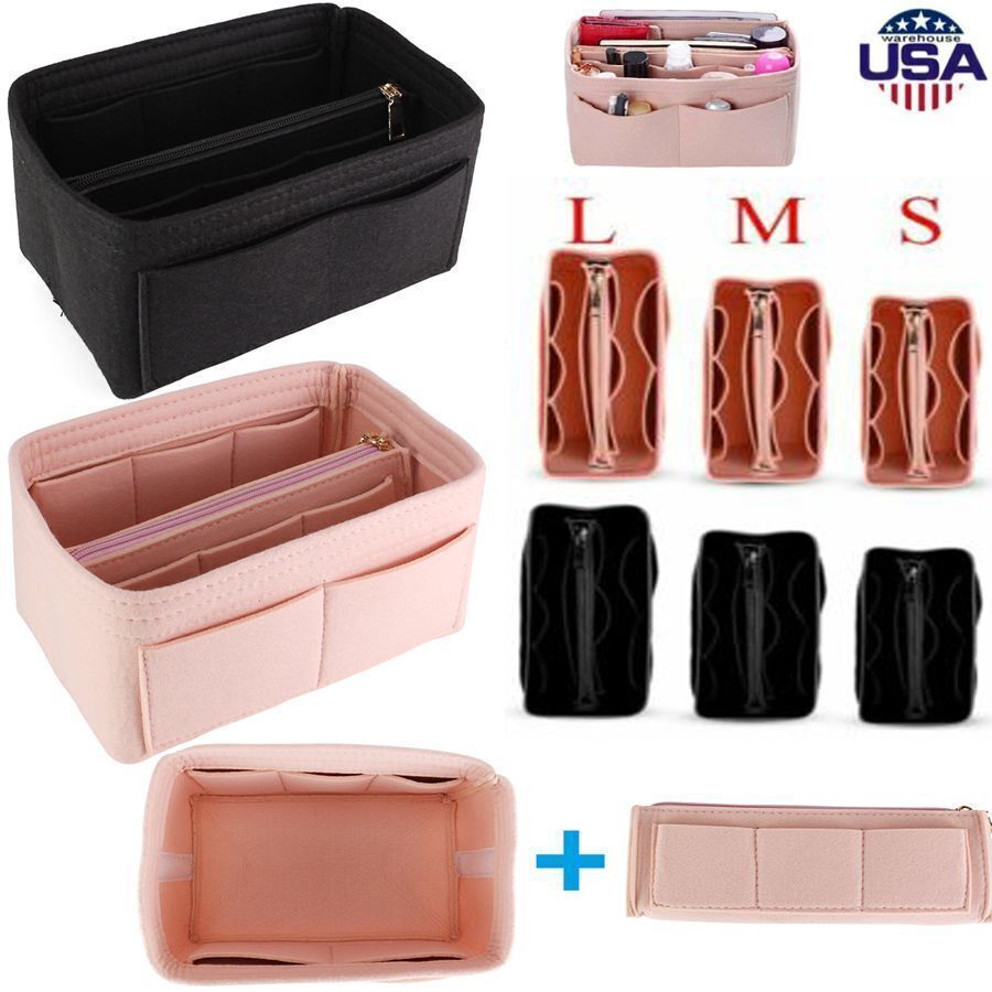 Felt Purse Handbag Organizer Insert Multi pocket Storage Tote Shaper Liner Bag