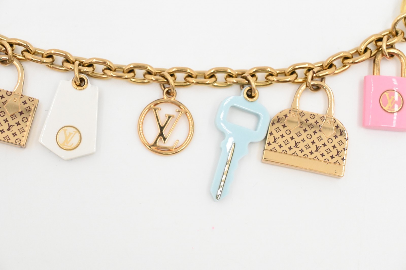 Authentic Louis Vuitton Bag Charm Chain Iconix M01372
