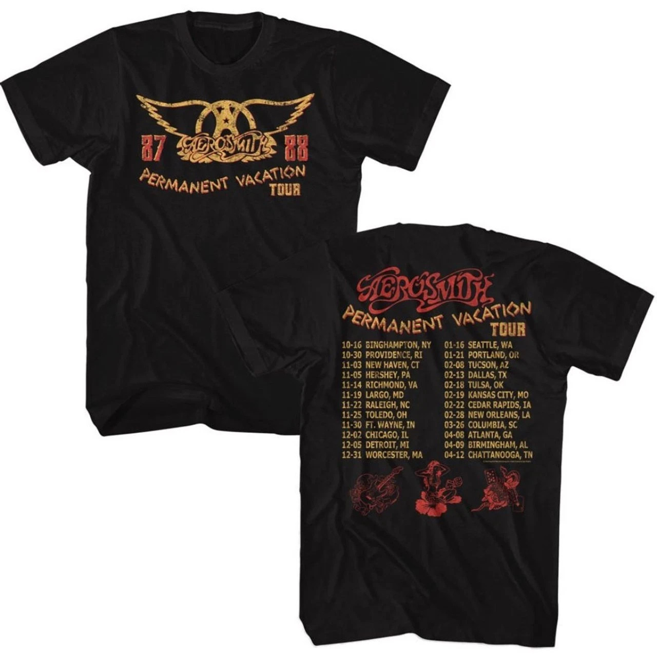 Aerosmith Permanent Vacation Tour ’87-88 Men’s Unisex Concert T-shirt