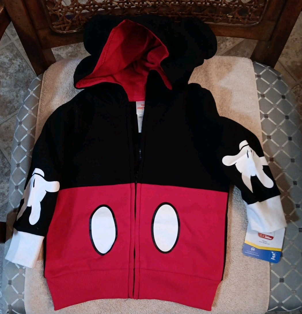 Disney Mickey Mouse 12M Hooded Zip Up Sweatshirt with Ears