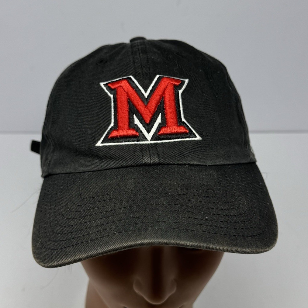 Miami University ’47 Brand OHT Black Strapback Cap Hat One Size Adjustable