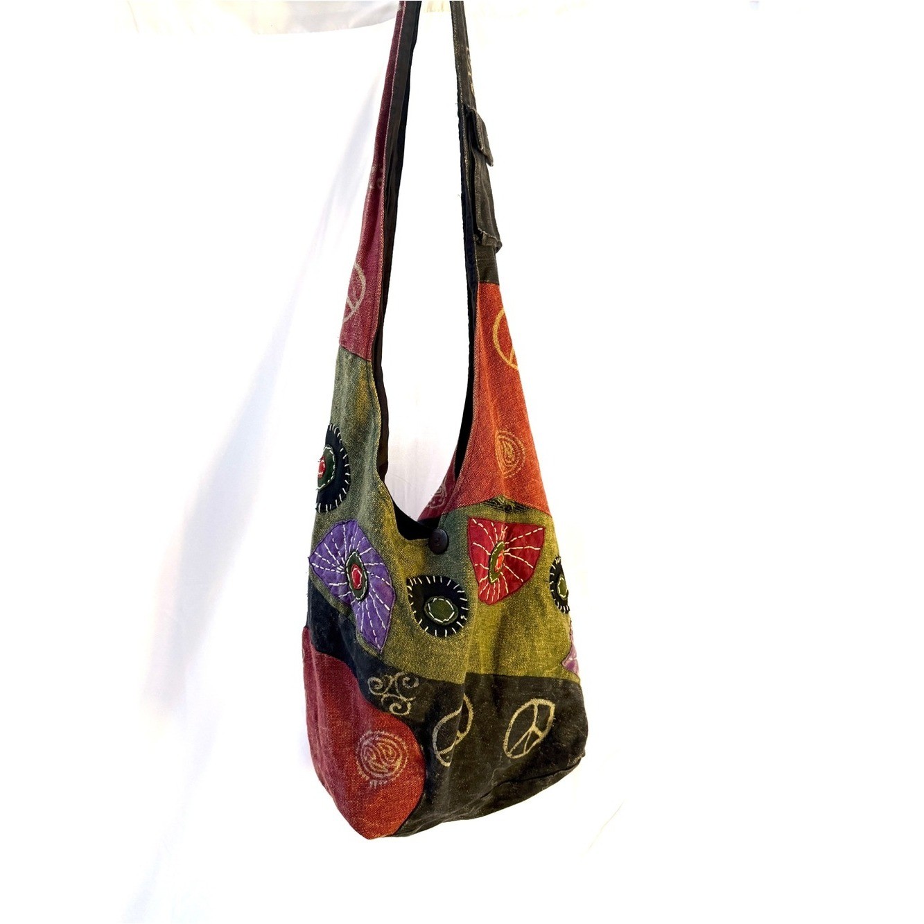 Vintage Threadheads Boho Patchwork Crossbody Sling Bag
