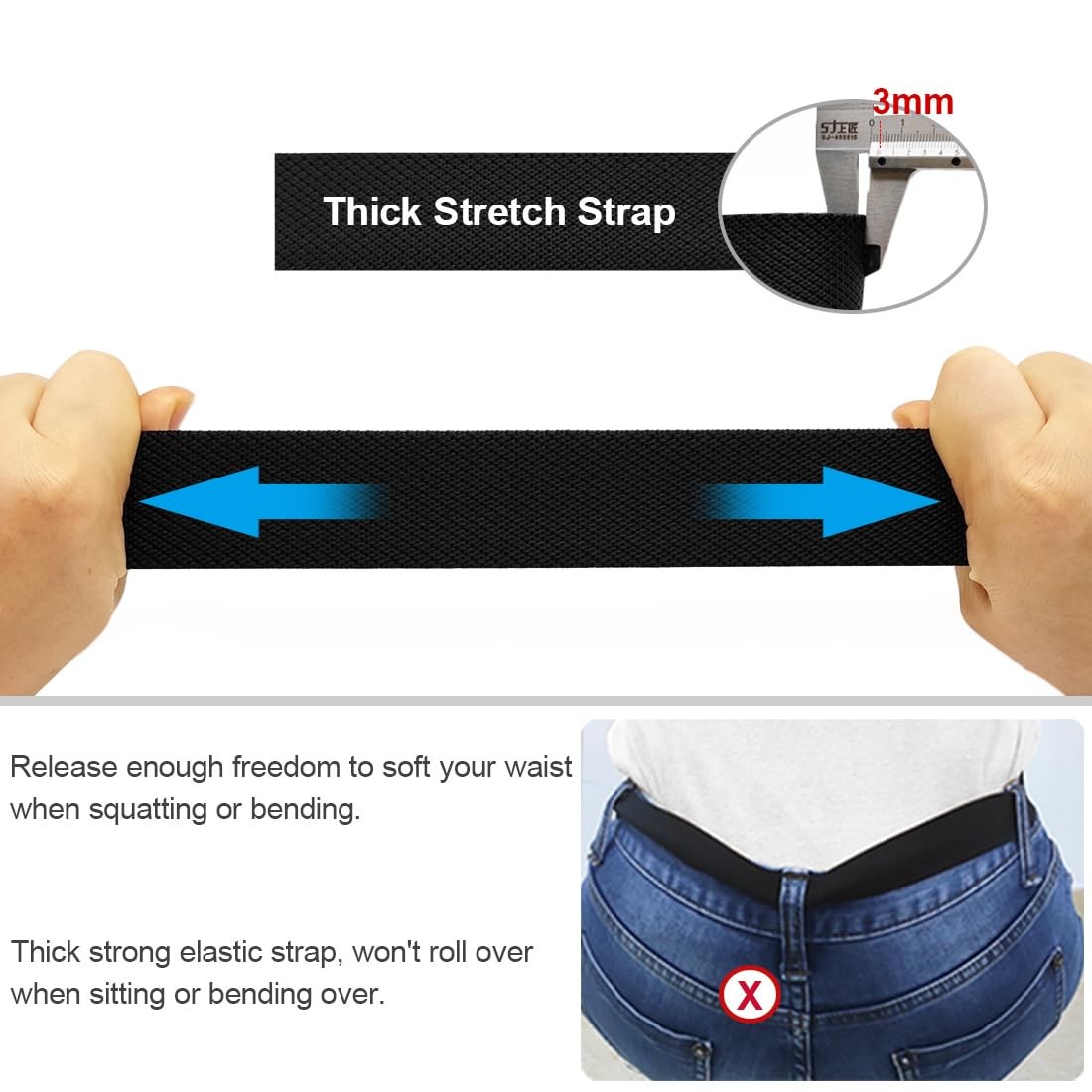 2 Pack Nylon Elastic Stretch Belt Men Casual Golf Belt Adjustable Military Me…