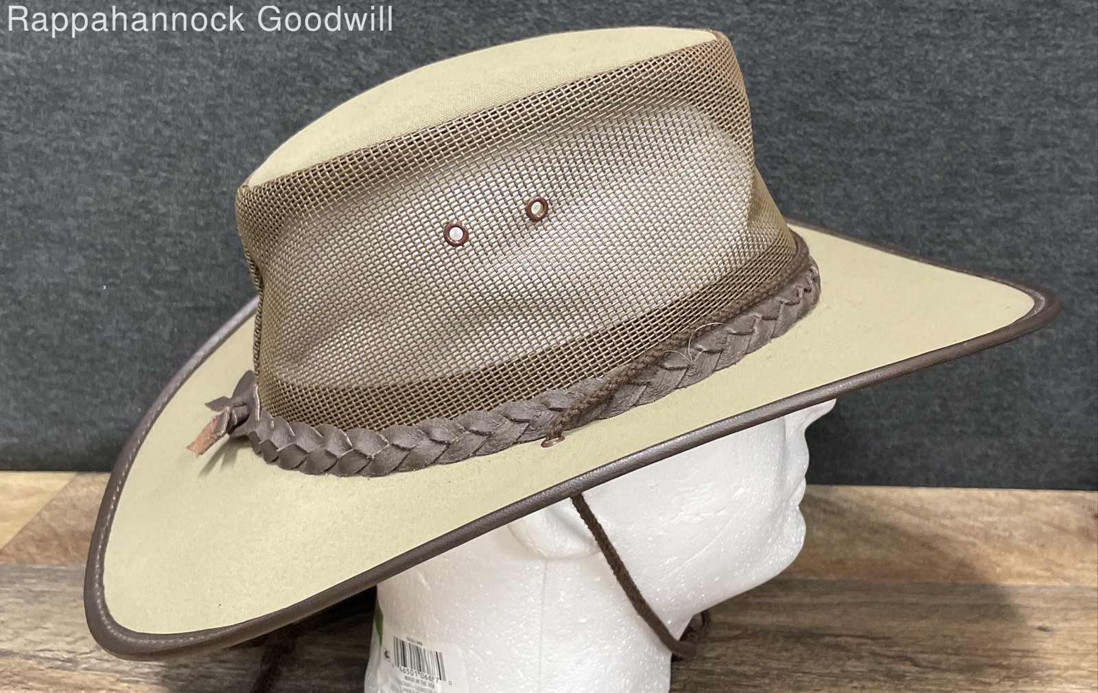 B.C. Hats Men’s Tan Canvas Mesh Breezer Australian Outback Bush Hat Size S