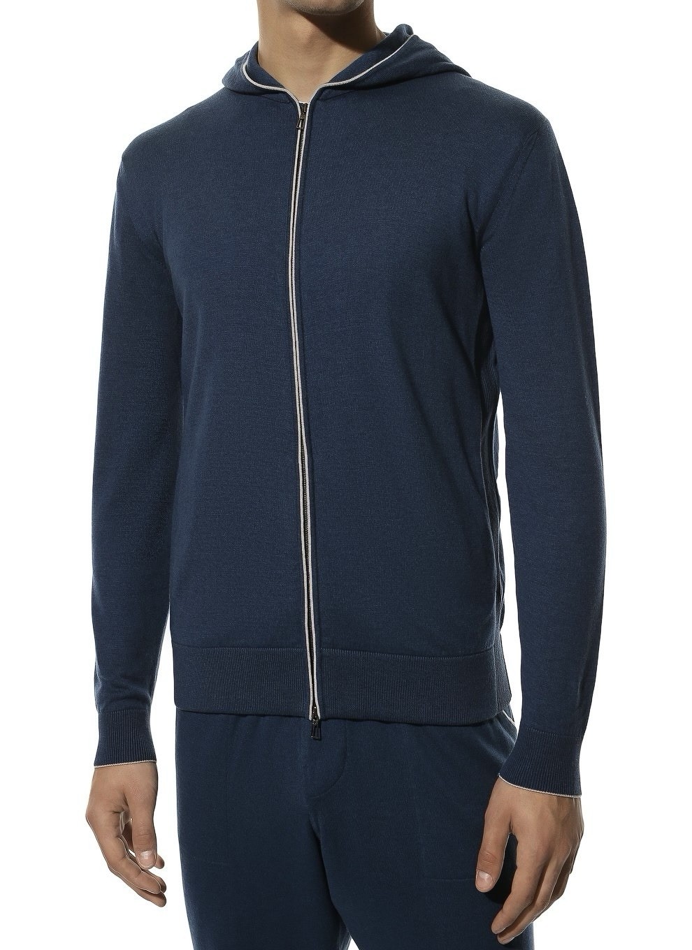 LORO PIANA ‘Hood Leasure Bomber’ Cashmere Cotton Hoodie Jacket Large $2680+ NEW