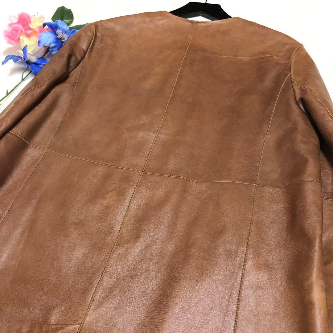 MAX MARA Womens Melting Lamb Leather Jacket Brown Coat Limited Edition Rare
