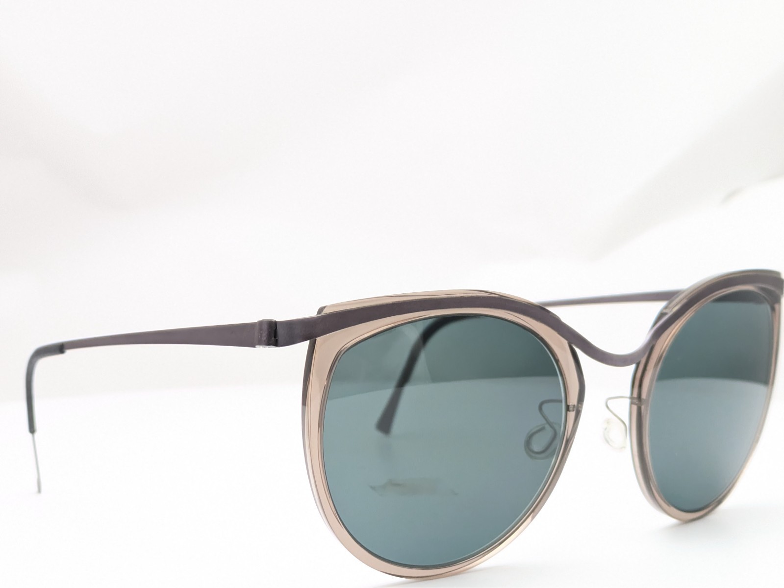 Lindberg Sunglasses 8601 U14 Cateye Purple Frames w/ Green Lenses Women’s 54mm