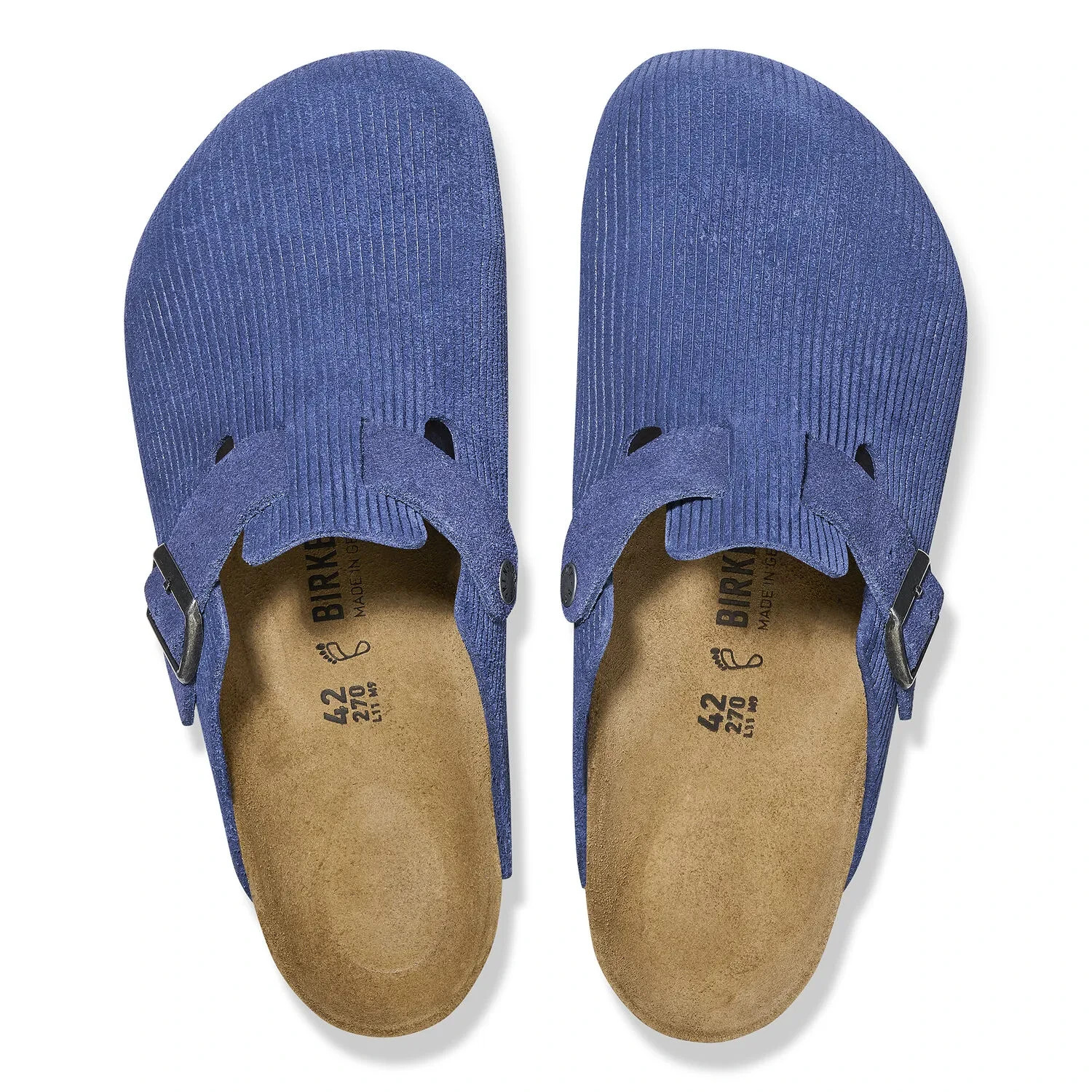 Birkenstock Boston Suede Leather (Size 44) “Corduroy Indigo” Men’s Clog Sandal
