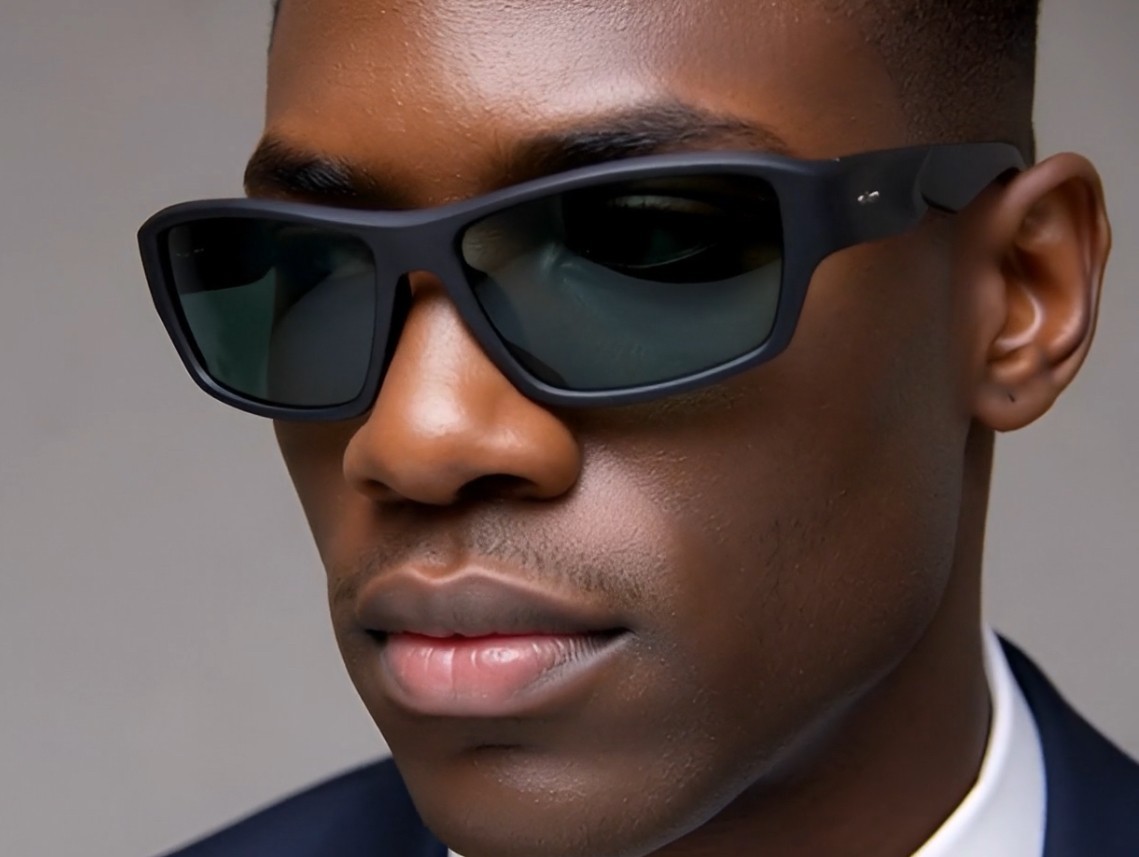 Driving Sunglasses Blue Mirror Lens Black Frame Classic Shades Confortable Sport