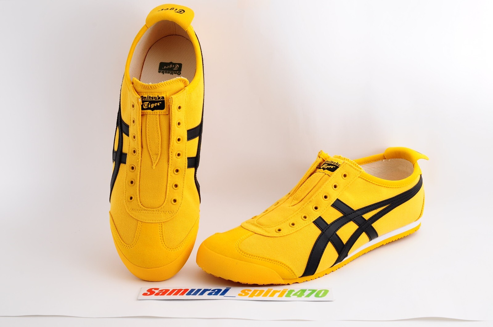 DHL Onitsuka Tiger MEXICO 66 SLIP-ON 1183A746 Unisex US Size 4 -11H YELLOW BLACK