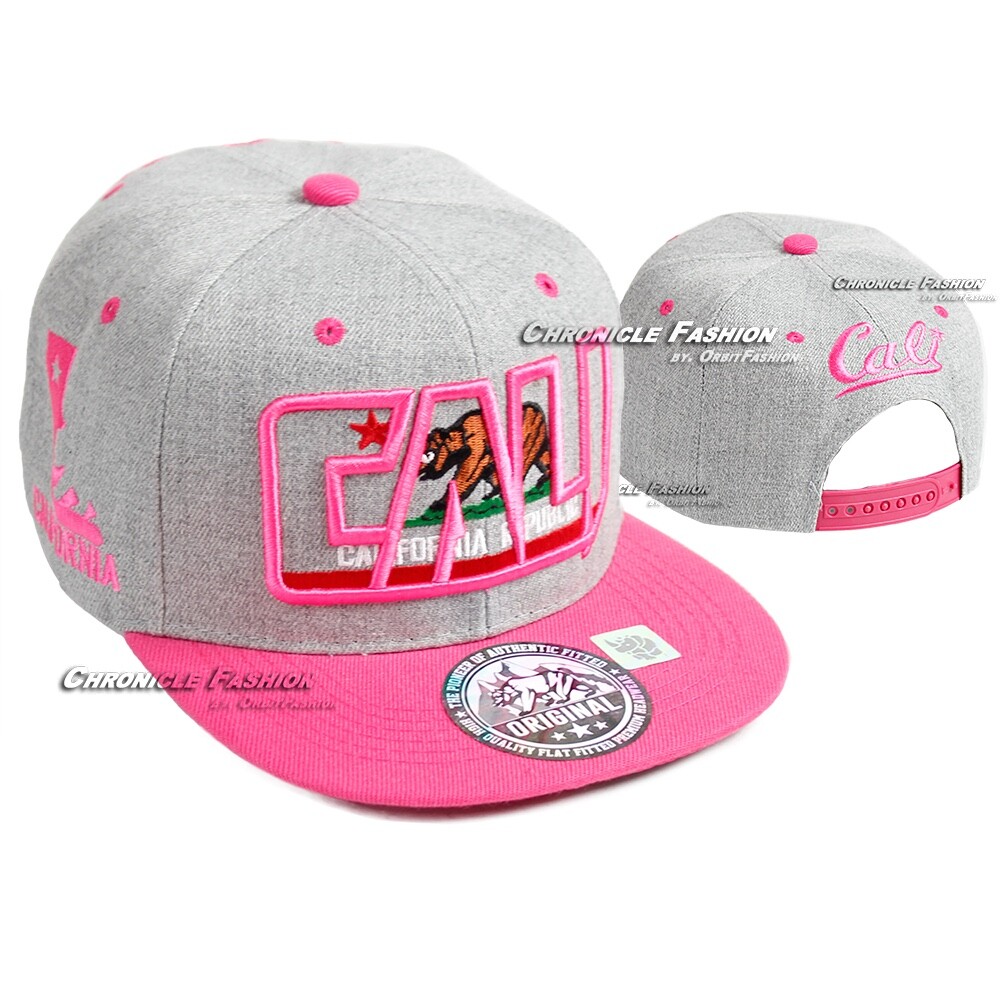 Baseball Cap California Republic Cali Bear Snapback Adjustable Hat Flat Bill Men
