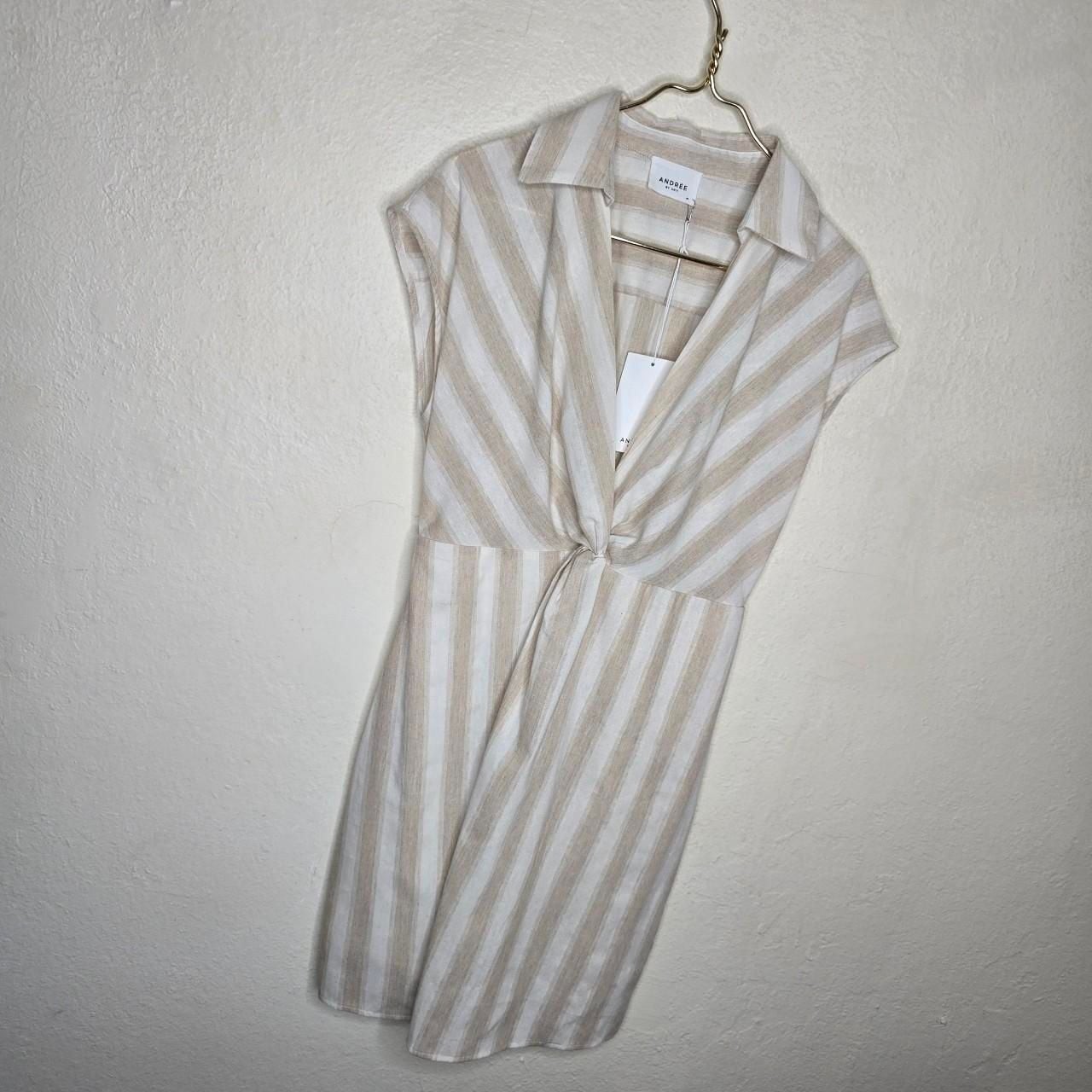 Andrée By Unit Striped Knot Front Collared Dress