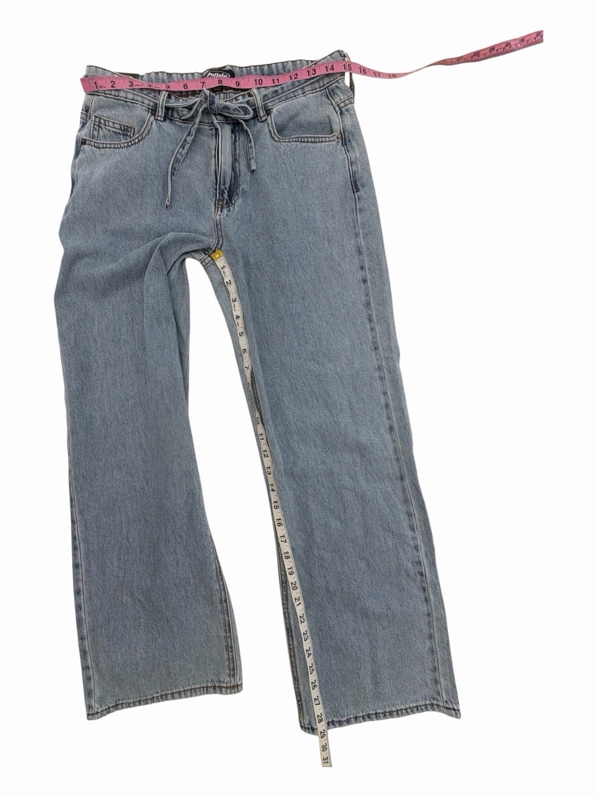 Buffalo Jeans Wide Leg Belted Jean Light Wash Blue Women’s Size 2 NWT