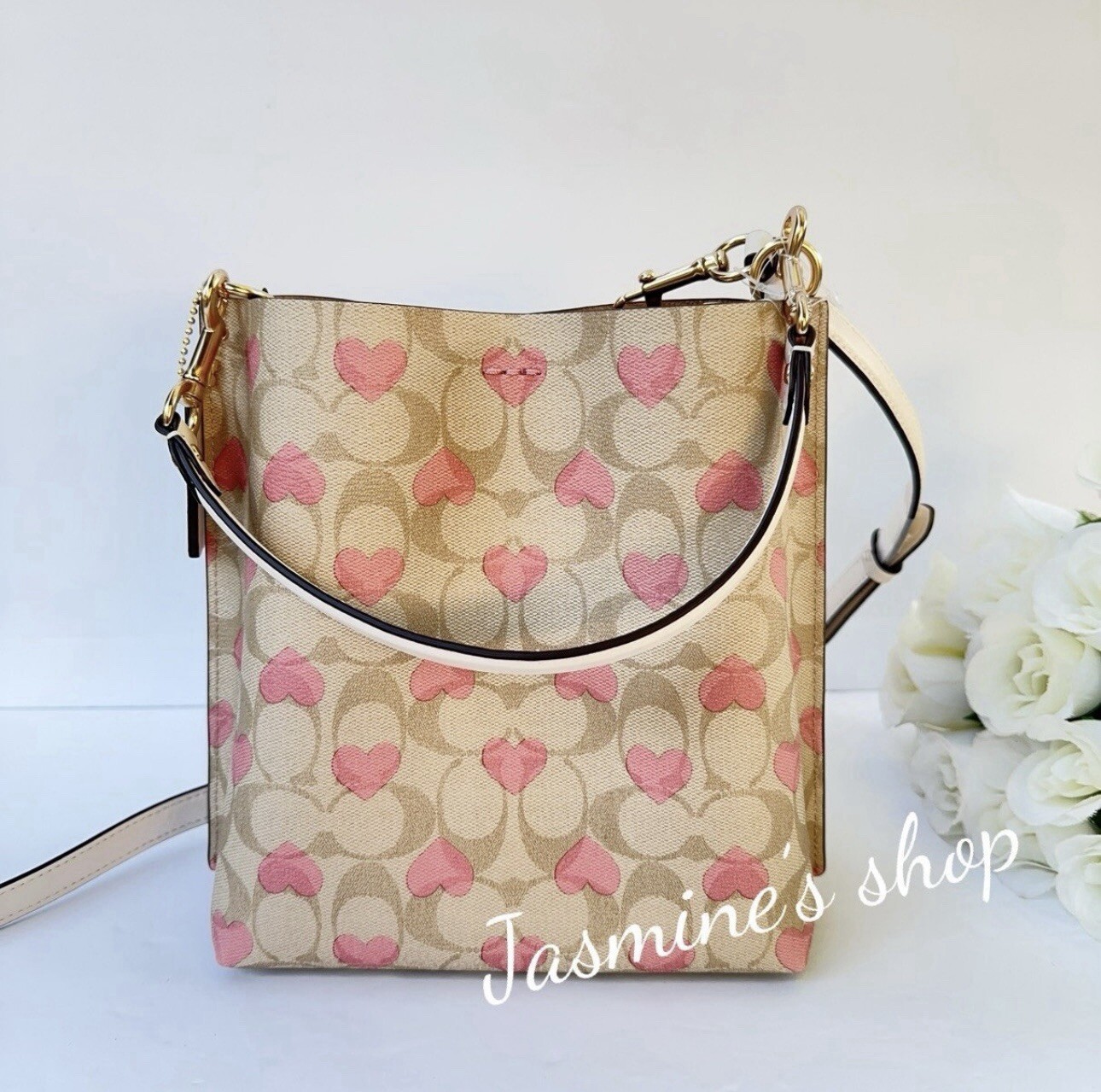 NWT Coach Mini Jamie Camera Crossbody Bag With Heart Print For Valentine’s Day
