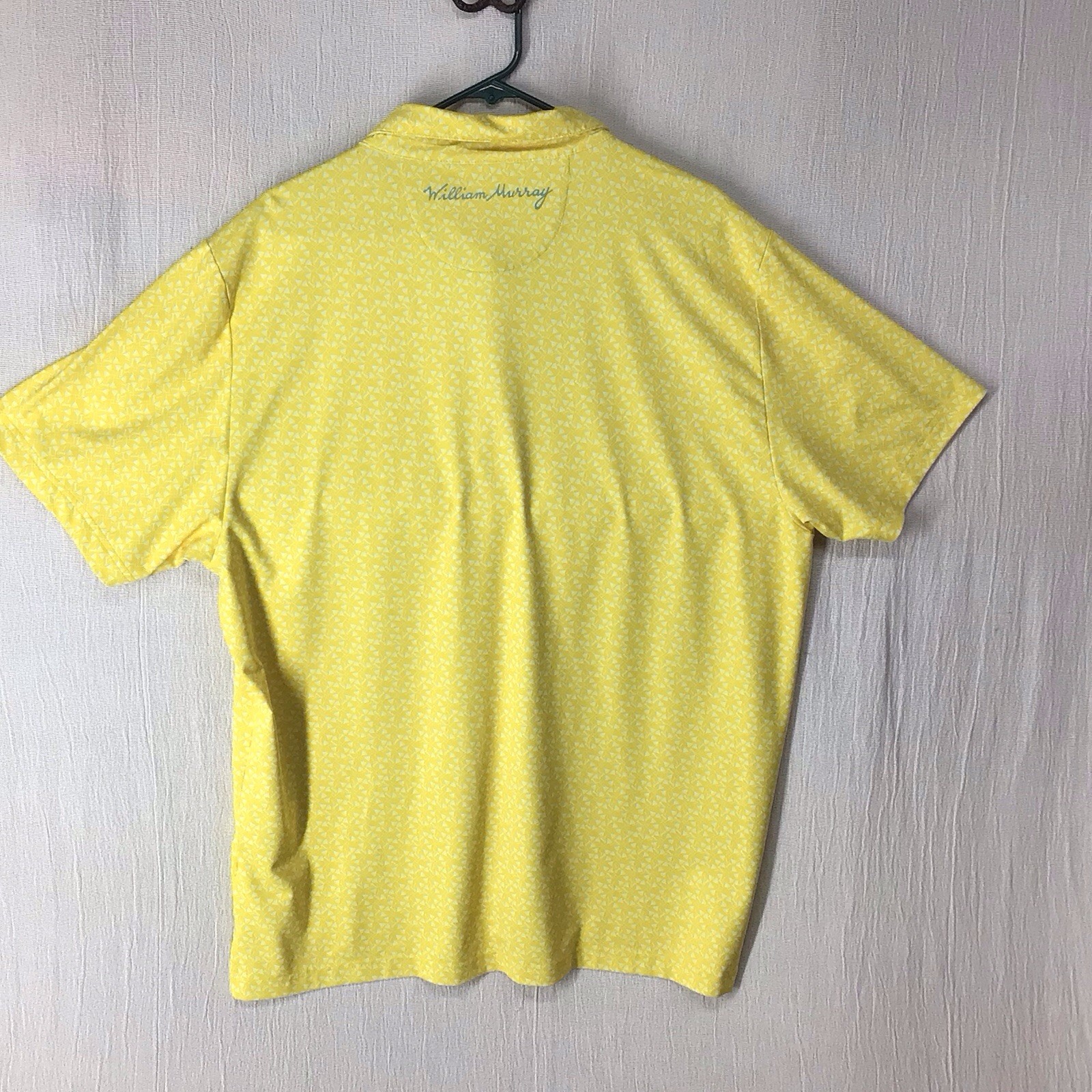 William Murray Polo Men’s XL Yellow Martini Glasses Print Stretch Performance
