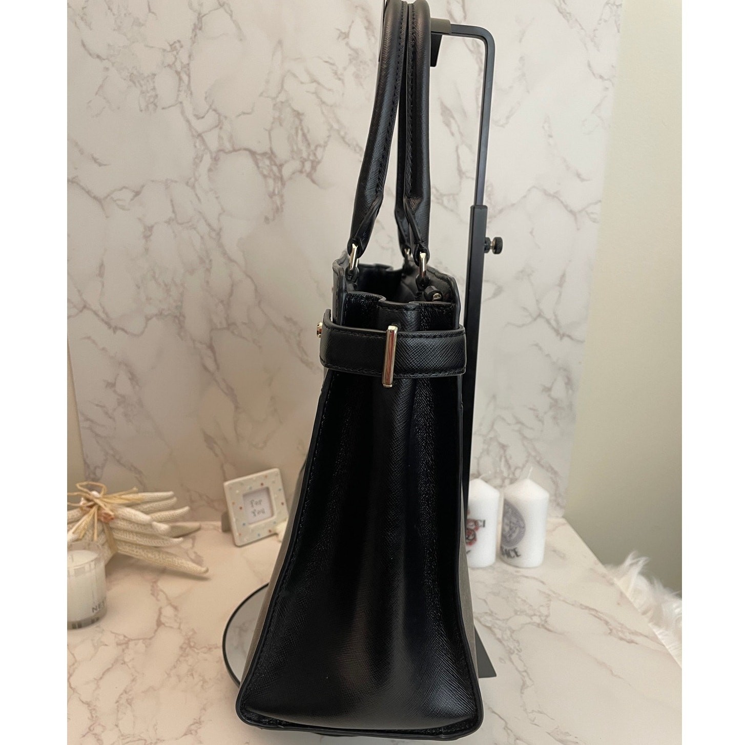 Kate Spade Staci Medium / Large Black Satchel (Saffiano Leather) EUC