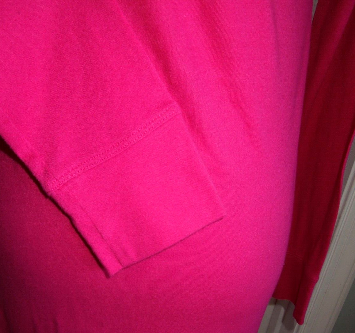 SOFT COMFY BRIGHT PINK w/BLACK SEQUIN “ANGEL” VICTORIA’S SECRET NIGHTGOWN MEDIUM