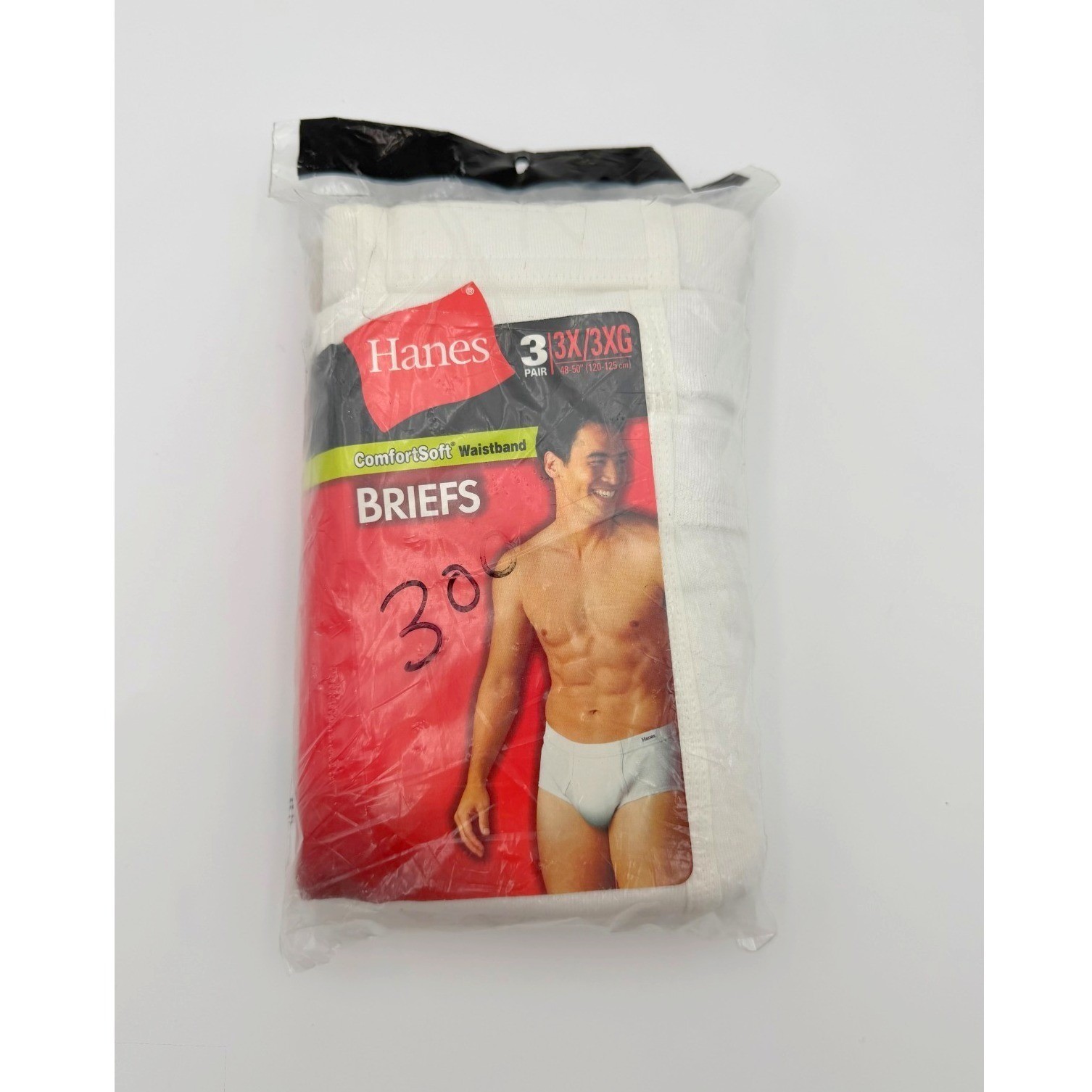NEW VTG Hanes Mens White ComfortSoft Waistband 3 Pair Underwear Briefs Size 3X