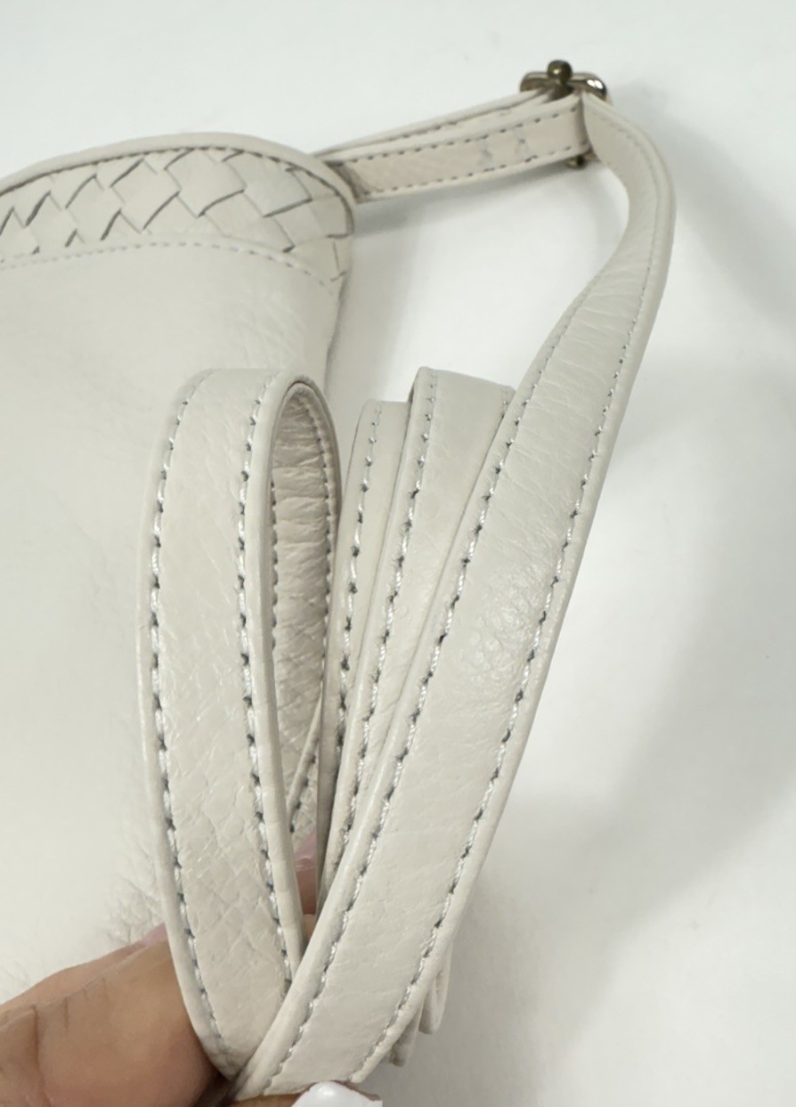 Elliot Lucca Rojo Flap Ivory Leather Crossbody Bag