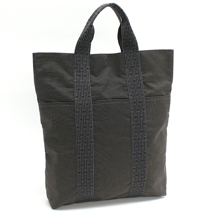 Hermes Cabas Tote Bag Air Line Handbag Nylon Canvas Gray H15.4xW11.8xD2.8in 99