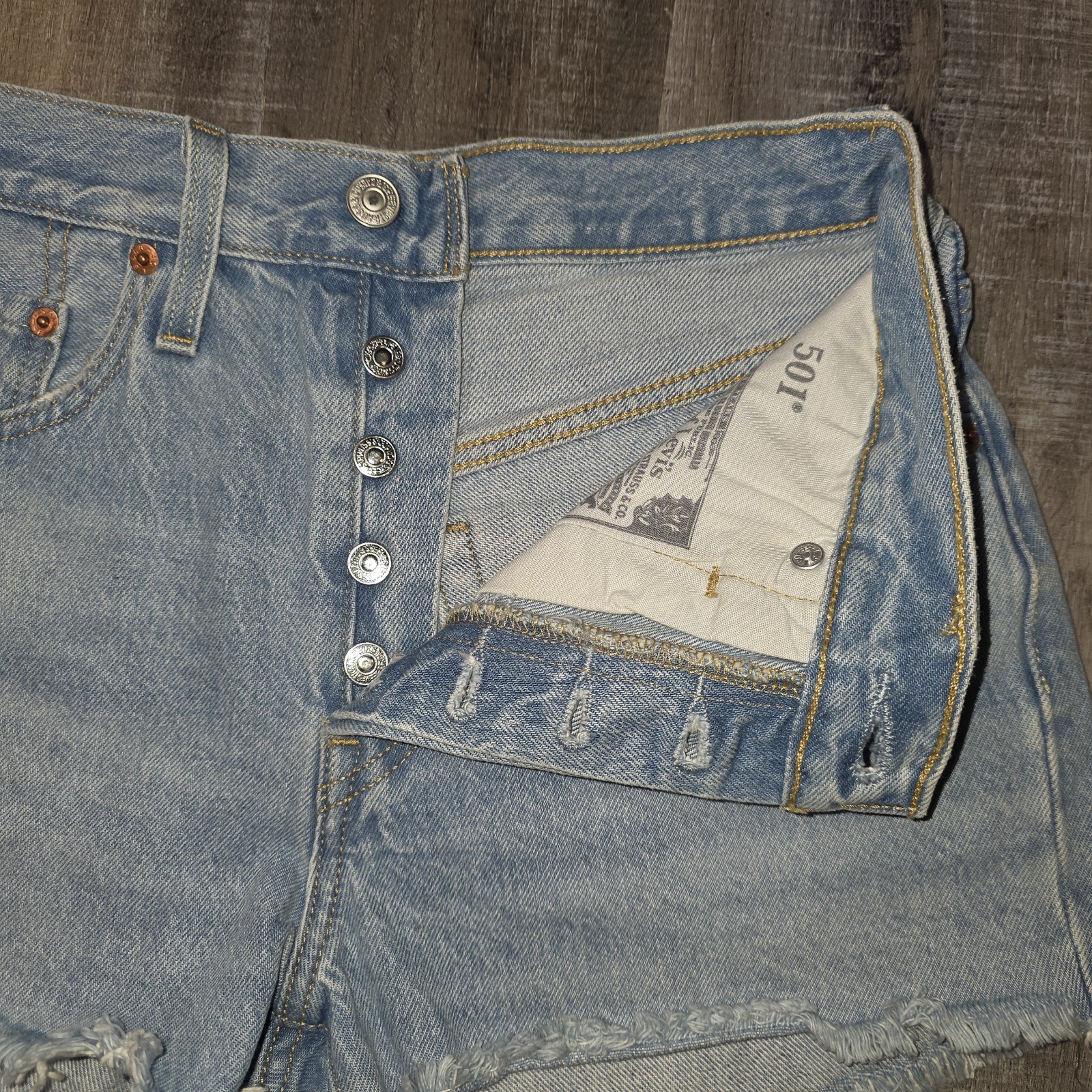 Levi’s 501s Cut Off Jean Shorts Size 26″ × 2″ Medium Wash Denim Womens Cotton