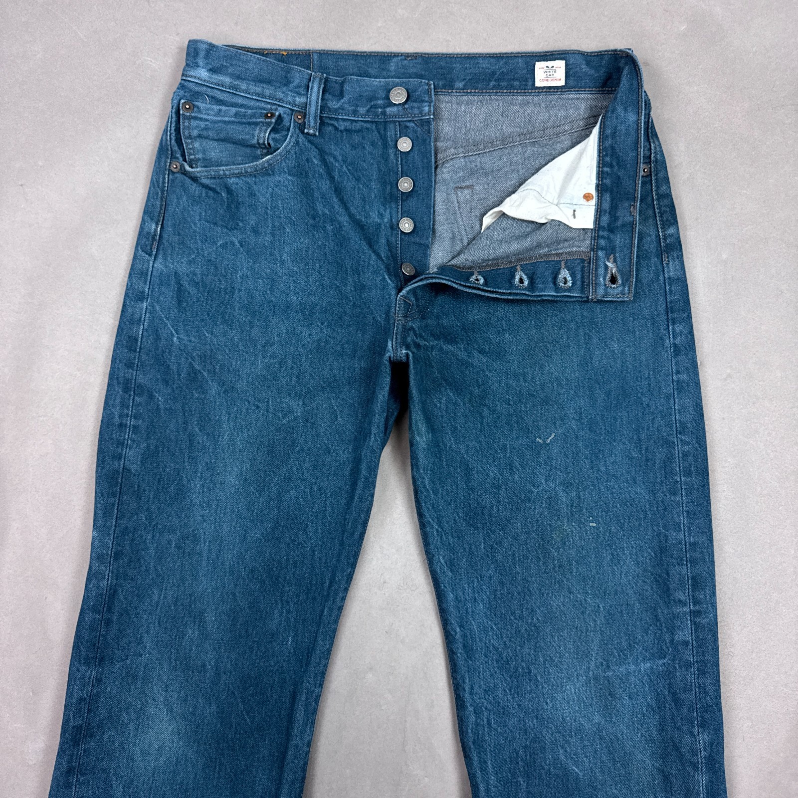 Levis 501 Jeans Mens 32×34 Blue White Oak Cone Denim Denim Pants Fade (Tag34x36)