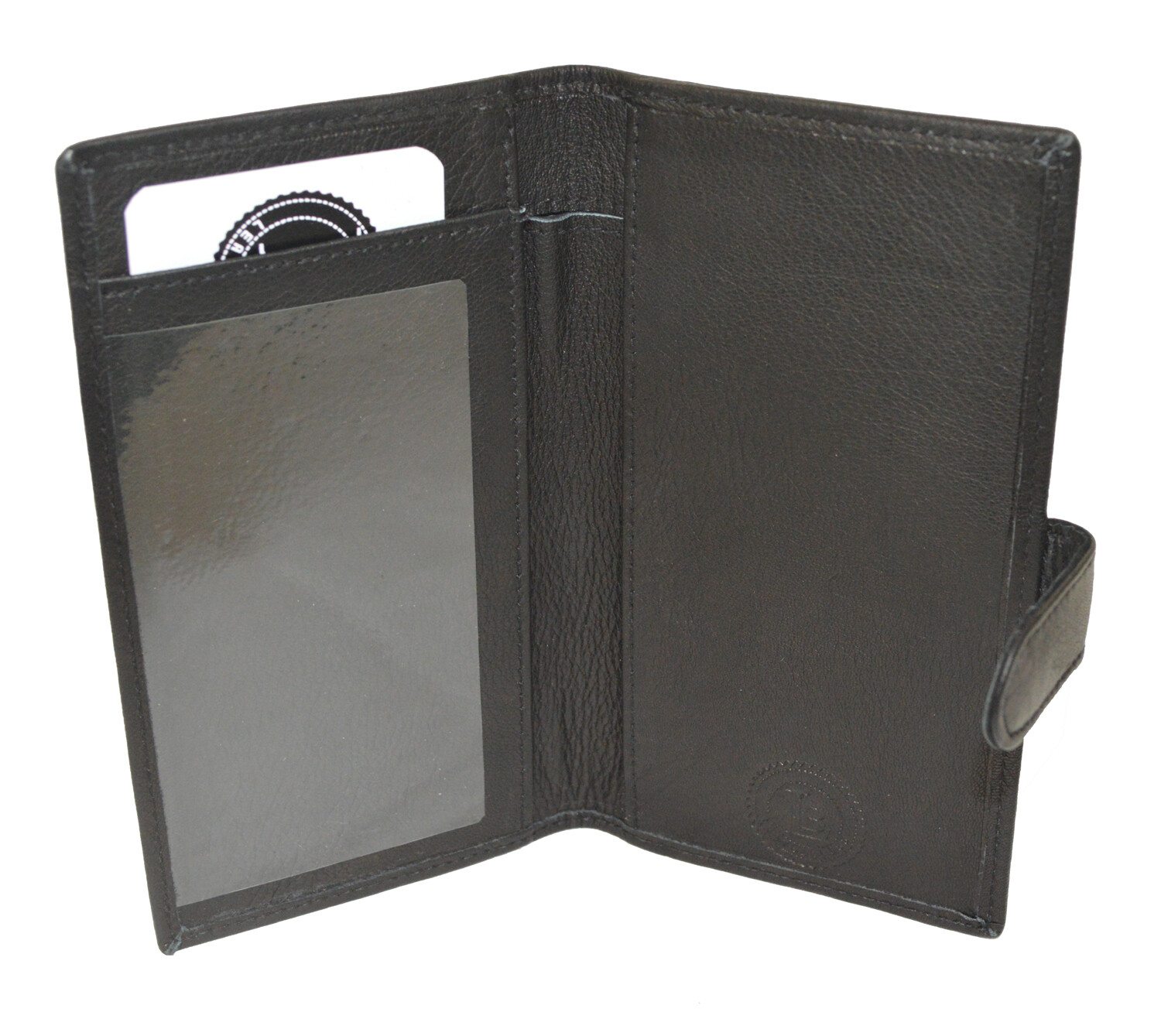 Leatherboss Genuine Leather Checkbook Cover with Snap Closure
