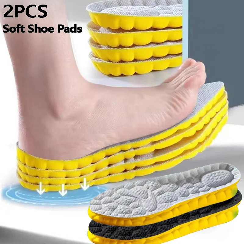 4D Sport Insole Super Soft Shoes Sole Pads for Feet Shock Absorption Baskets Sho