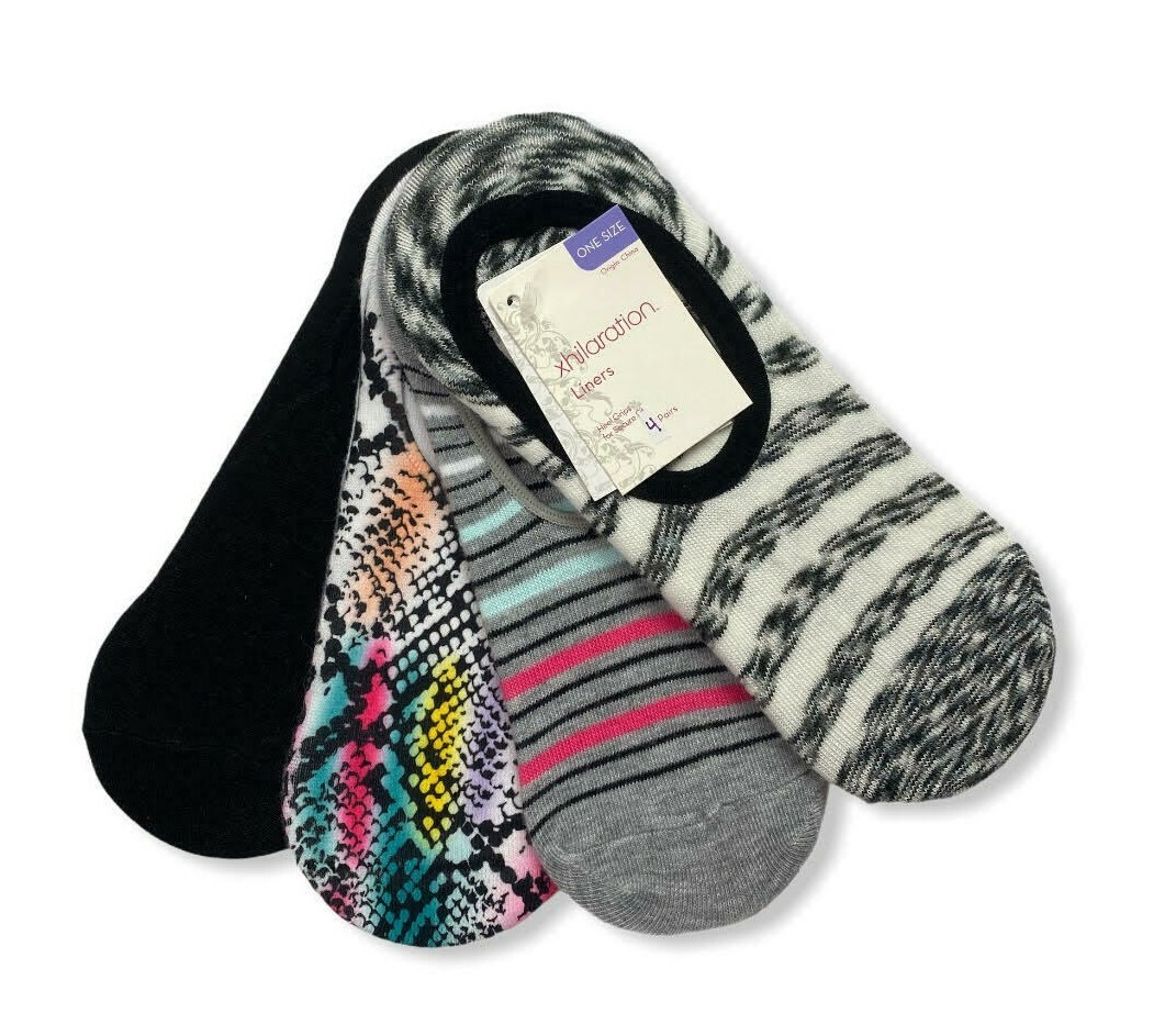 Women’s 4pk Liner Socks – Xhilaration – Assorted Colors – One Size – S441