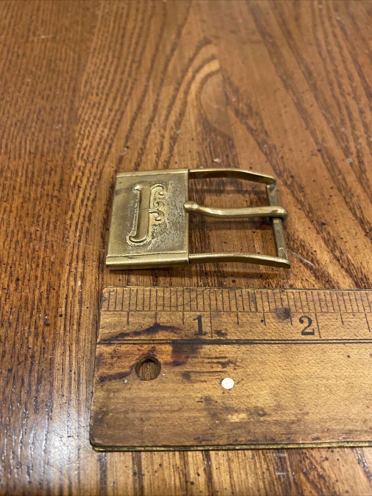 Brass F Letter Initial Of First Name Old Vintage Belt Buckle 1” Belt Size Unisex