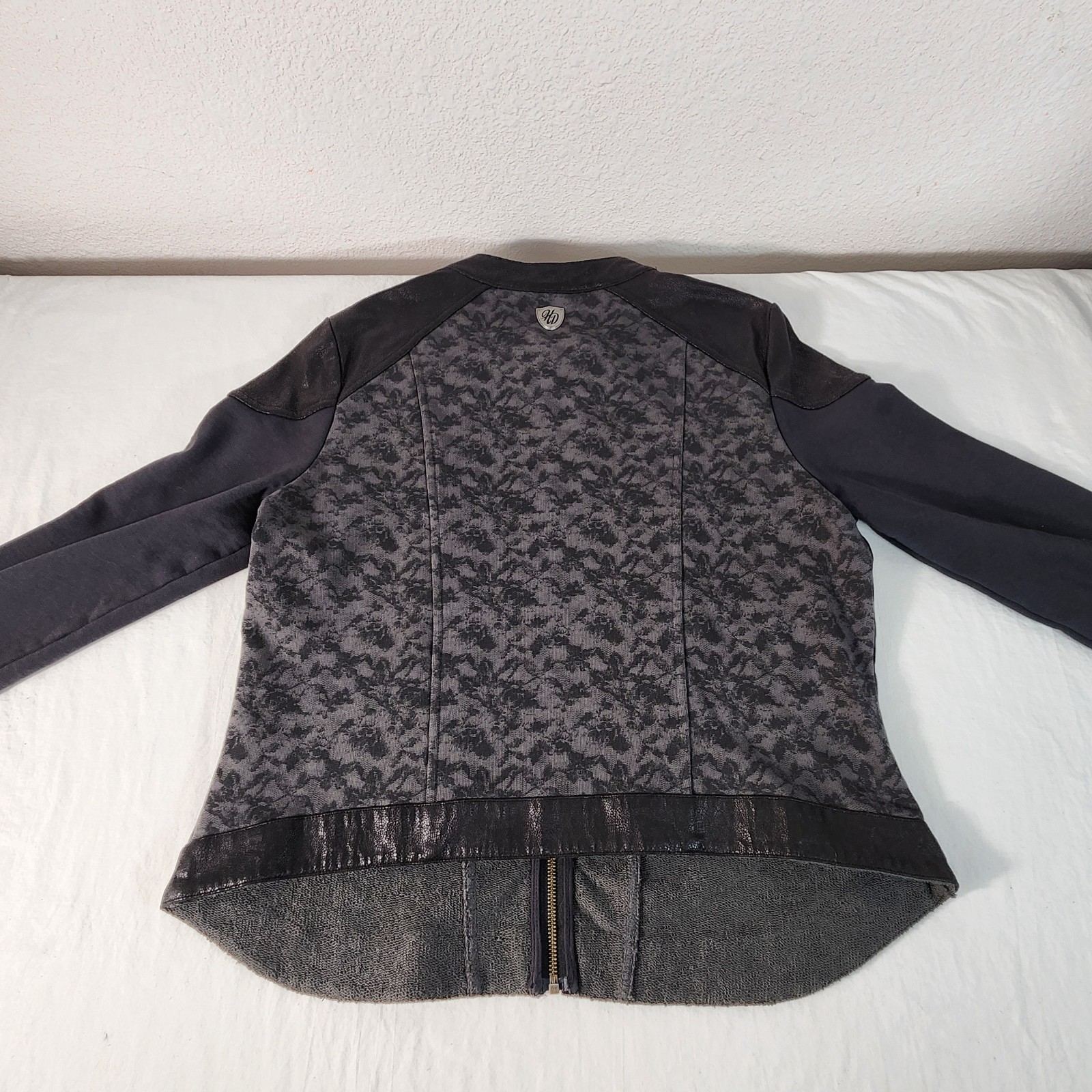 Harley Davidson Womens Full Zip Jacket XL Cotton Blend Metal Accents VG FastShip