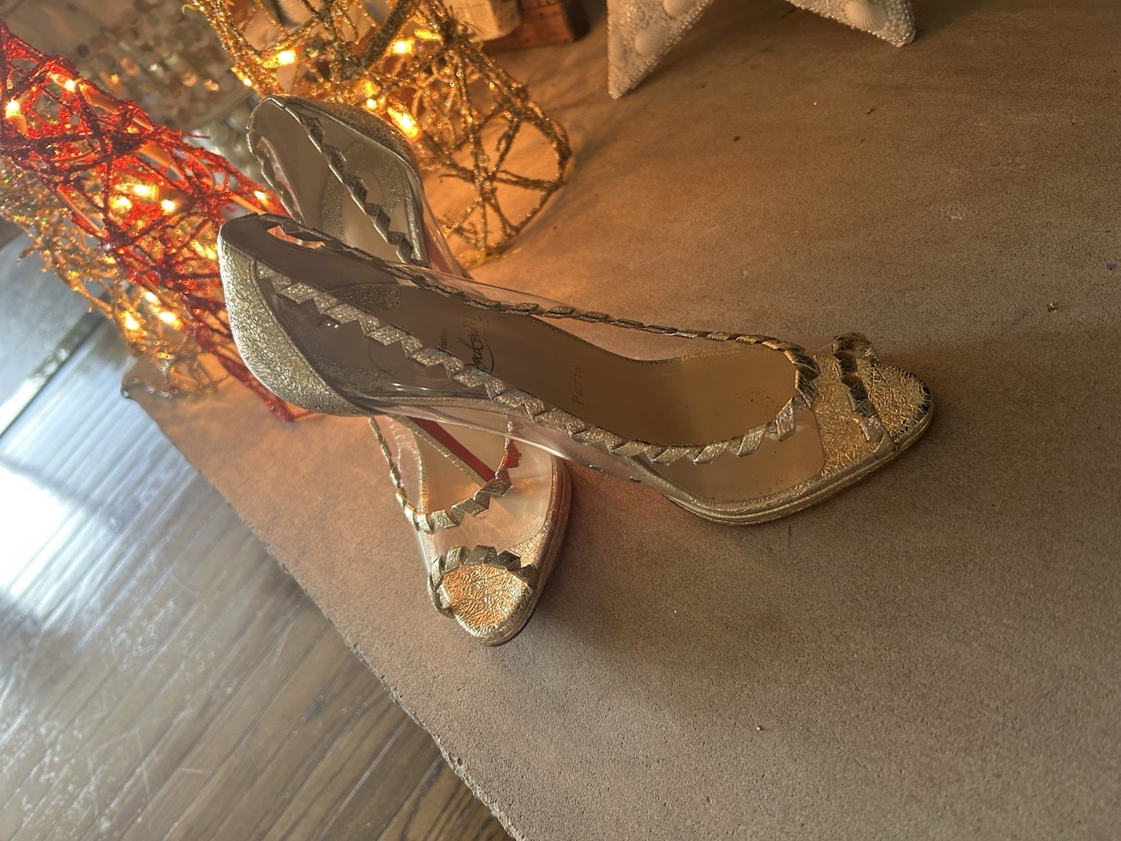 Leather See Through Pumps. Fun Flirty Great For Any Season. 40 1/2
