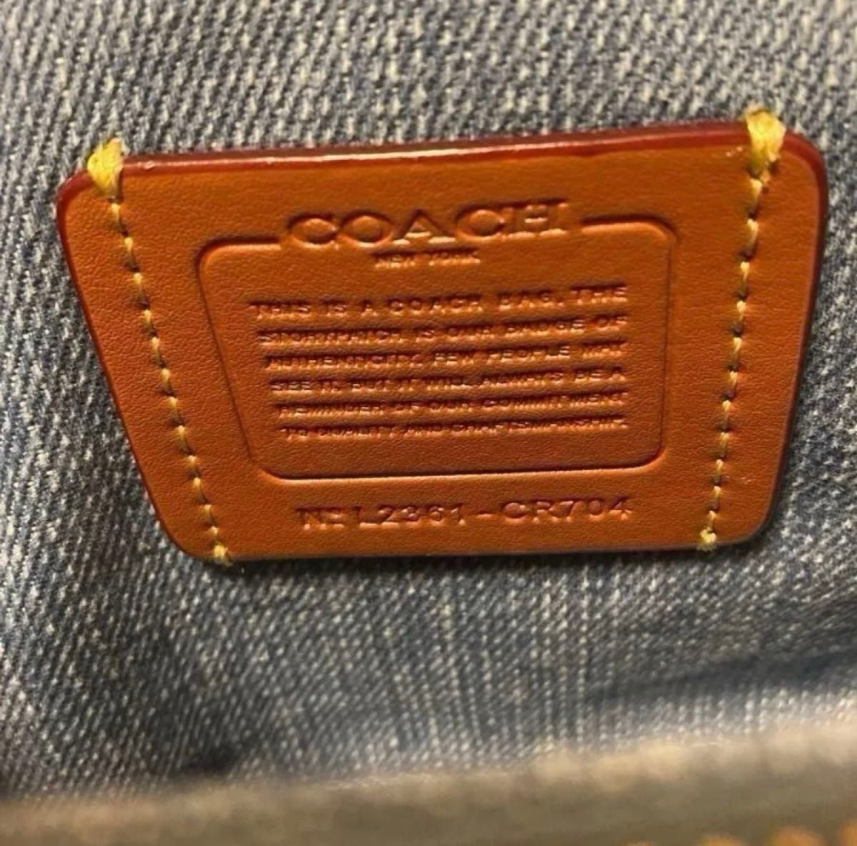 COACH Tabby 26 CR704 Denim Quilted Shoulder Bag Chain Strap Hardware Indigo