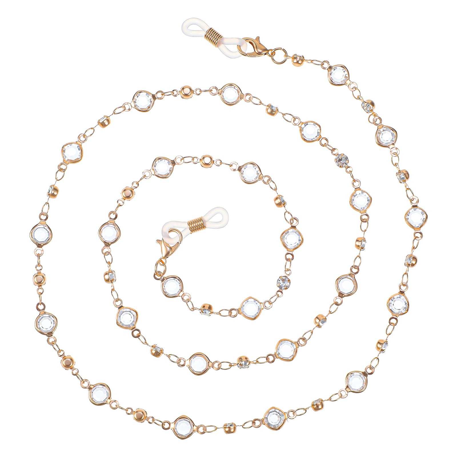 Beaded Eyeglass Chains for Women Crystal Necklace Eyewear Strap Stylish Eye G…