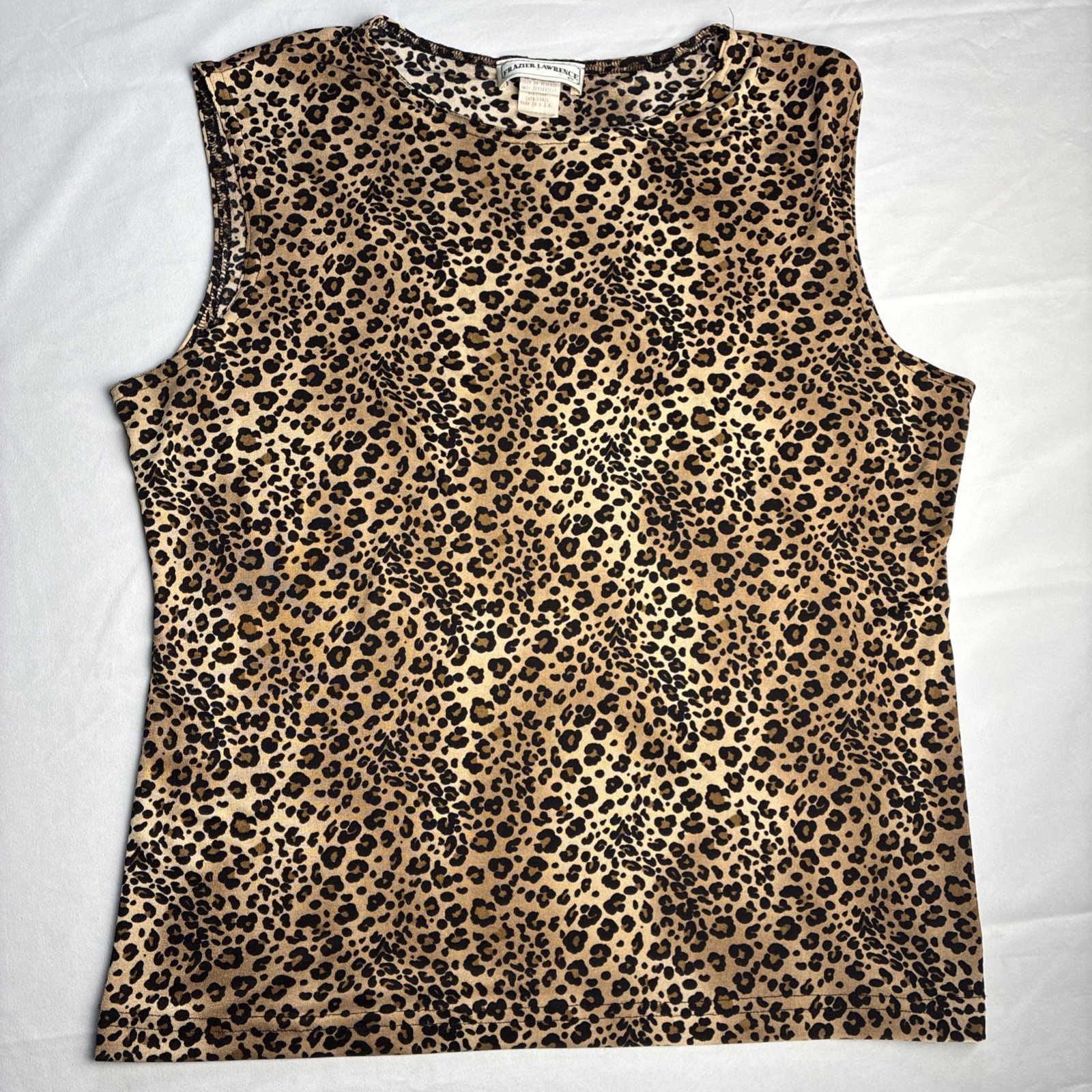 Vintage Leopard Print Tank L Stretch 90s Mob Wife Cheetah Retro Streetwear Shirt